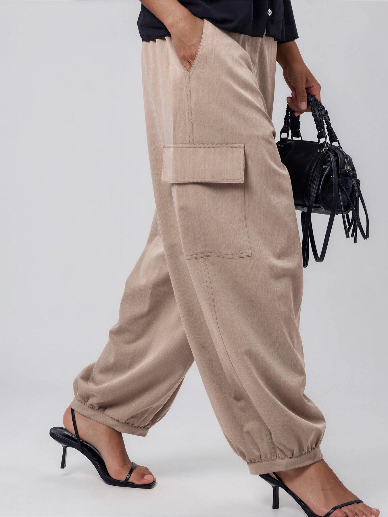 Image 2 of 4 of Religion Balloon Utility Mia Trousers With Pocket Details - Beige