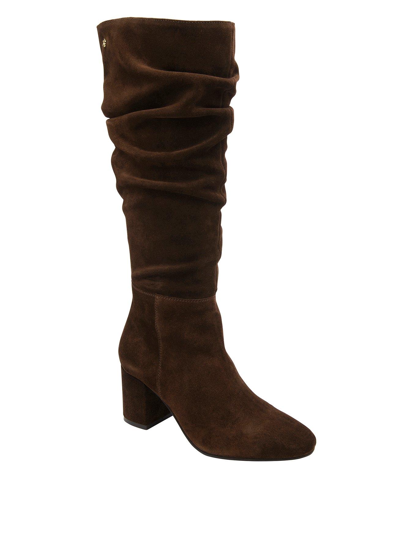 Image 1 of 4 of Ravel Farley Block Heel Slouch Knee Boot - Brown