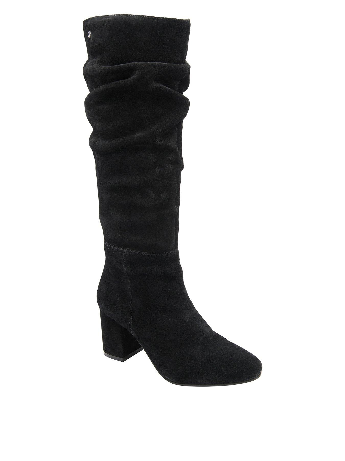 Image 1 of 4 of Ravel Farley Block Heel Slouch Knee Boot - Black