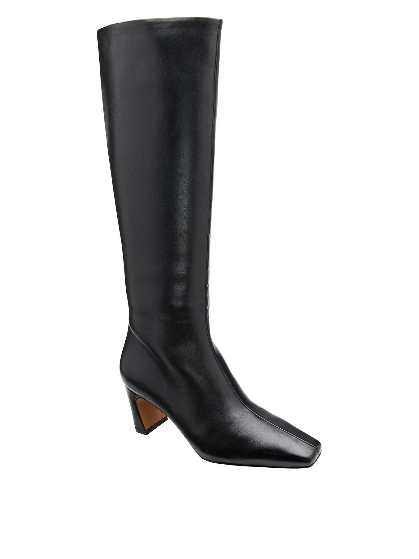Ravel Stanton Square Toe Black Knee Boot - Black