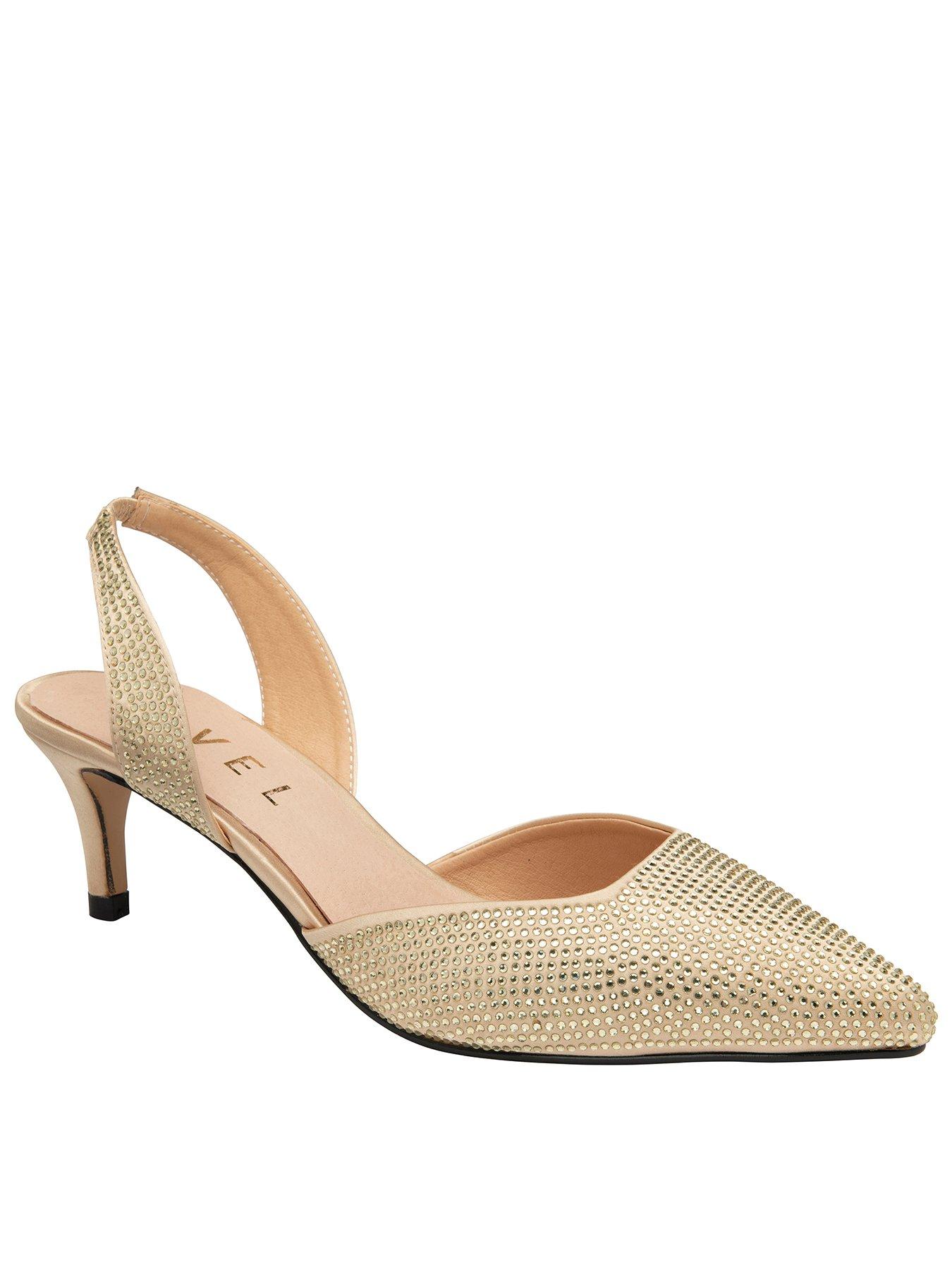 Image 1 of 4 of Ravel Mallow Kitten Heel Sparkle Sling Back - Gold