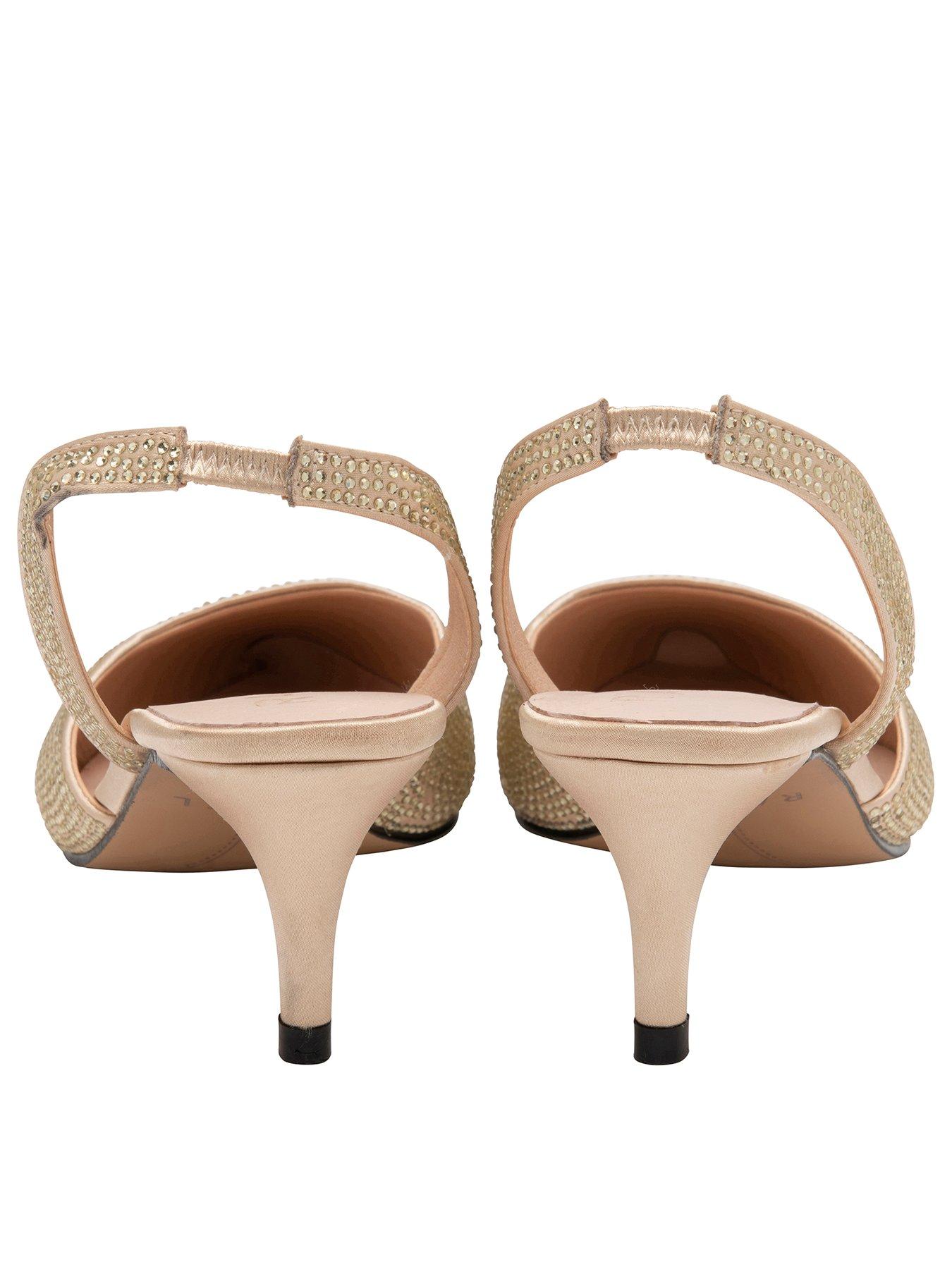 Image 3 of 4 of Ravel Mallow Kitten Heel Sparkle Sling Back - Gold