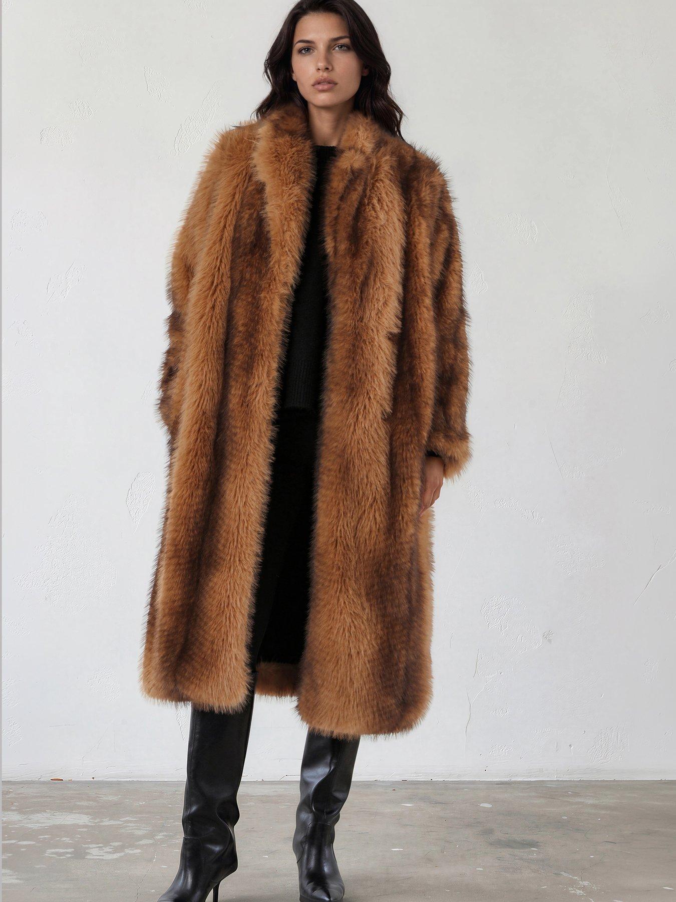 Image 3 of 7 of Religion Long Meryl Fox Fur Maxi Coat