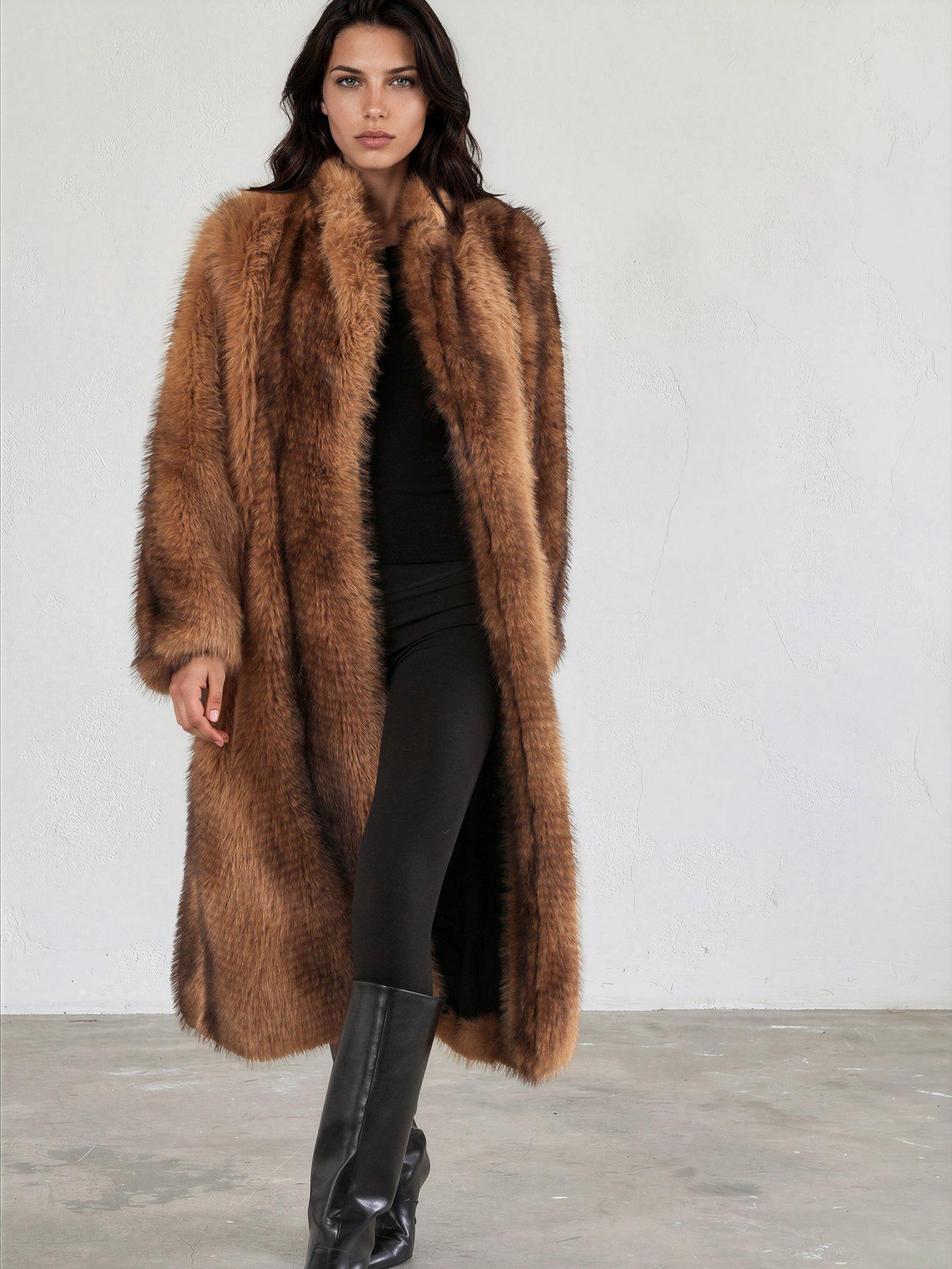 Image 4 of 7 of Religion Long Meryl Fox Fur Maxi Coat