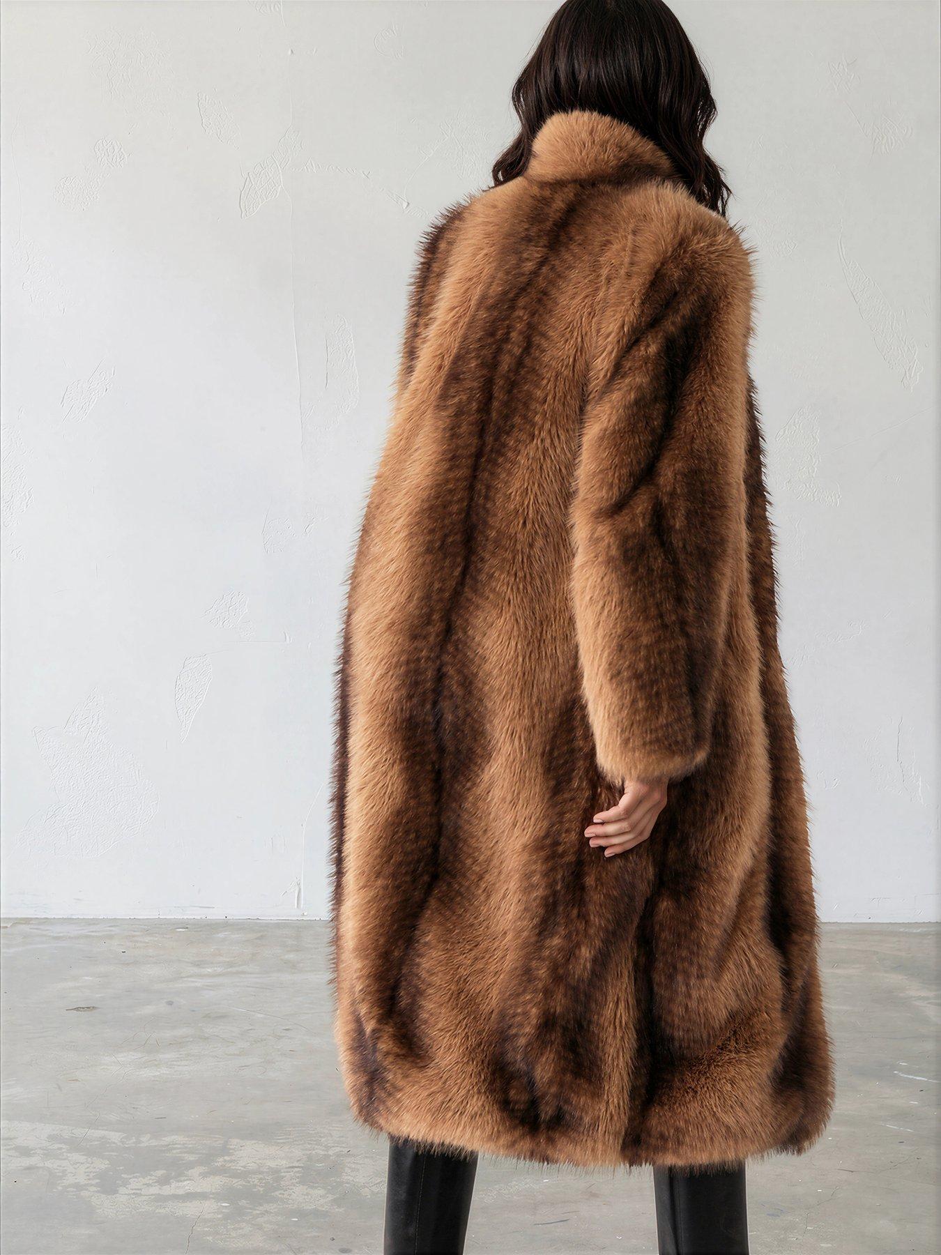 Image 5 of 7 of Religion Long Meryl Fox Fur Maxi Coat