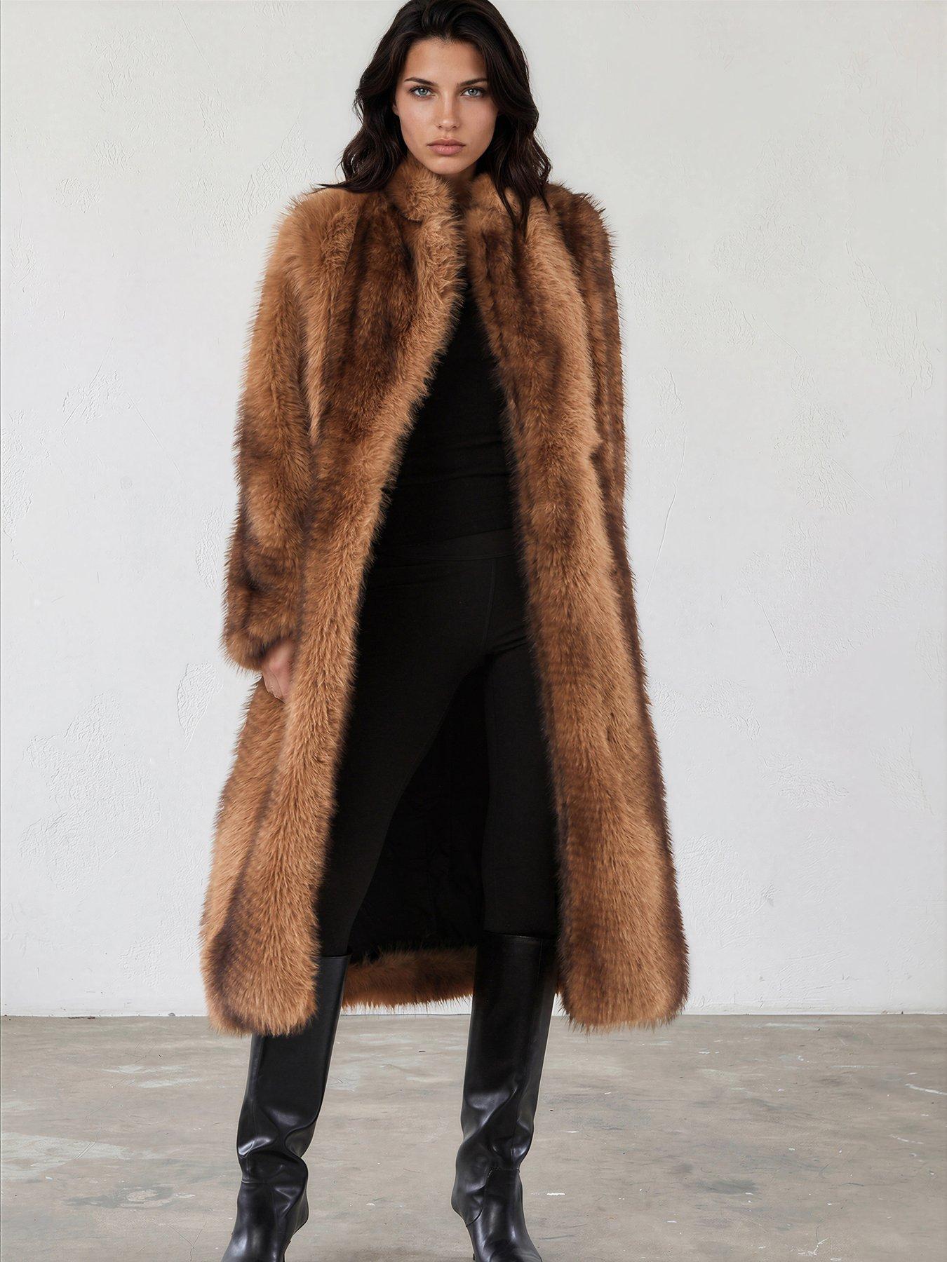 Image 7 of 7 of Religion Long Meryl Fox Fur Maxi Coat
