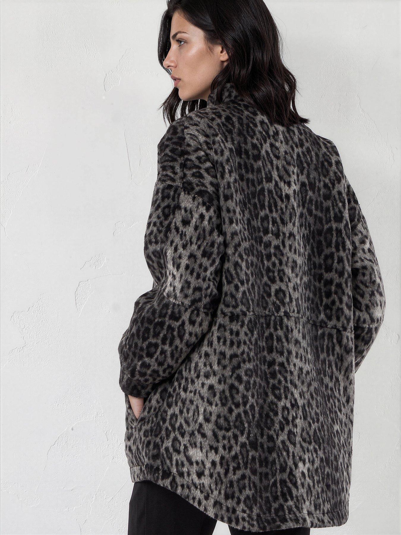Image 3 of 7 of Religion Saturn Leopard Parka Winter Coat With Stand-up Collar