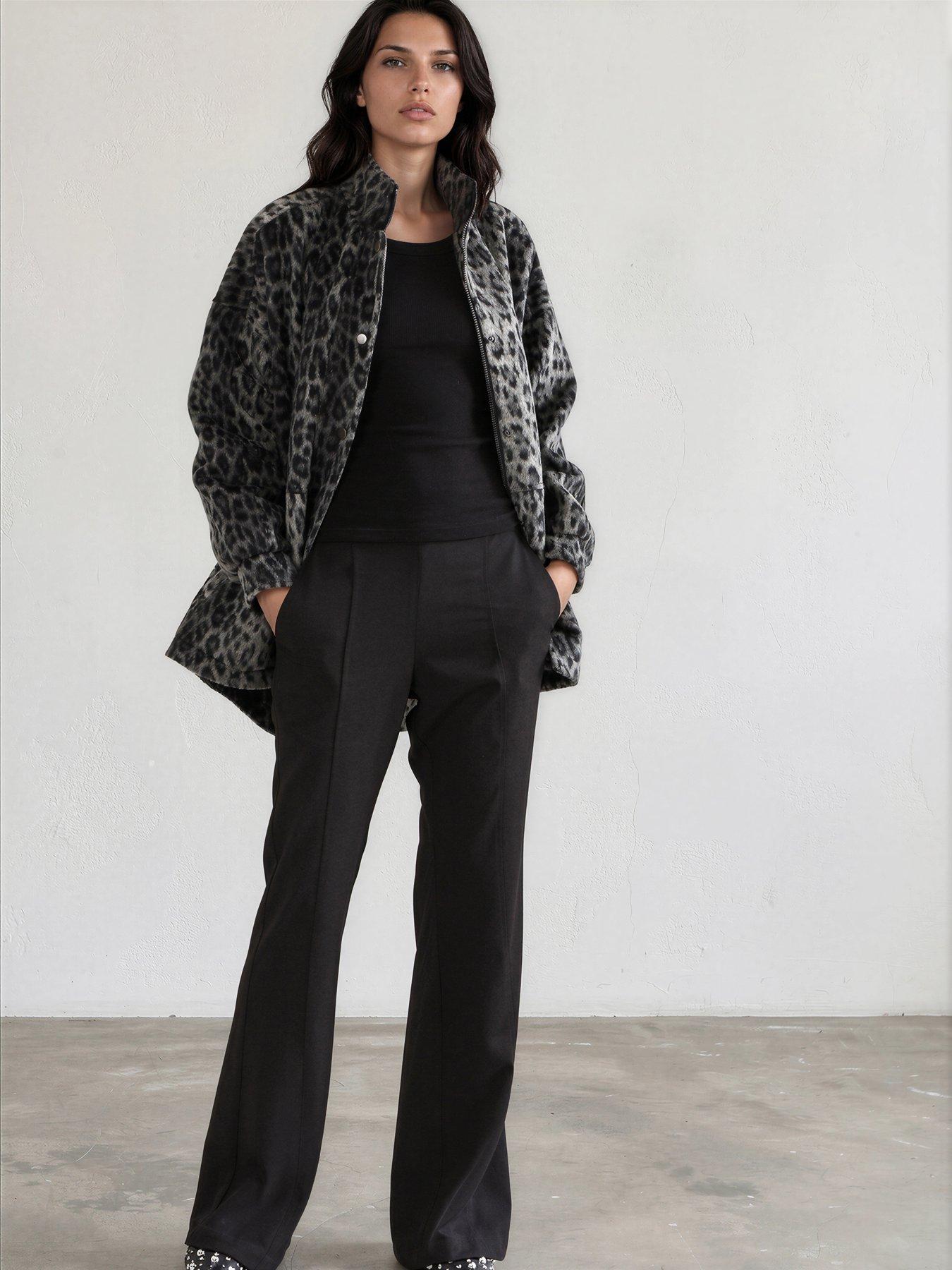 Image 4 of 7 of Religion Saturn Leopard Parka Winter Coat With Stand-up Collar