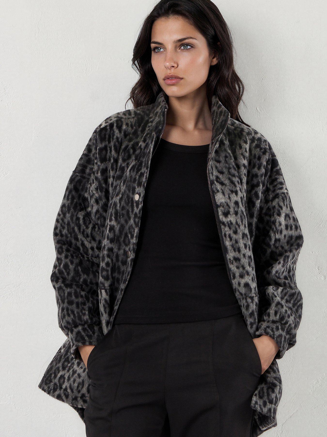 Image 5 of 7 of Religion Saturn Leopard Parka Winter Coat With Stand-up Collar
