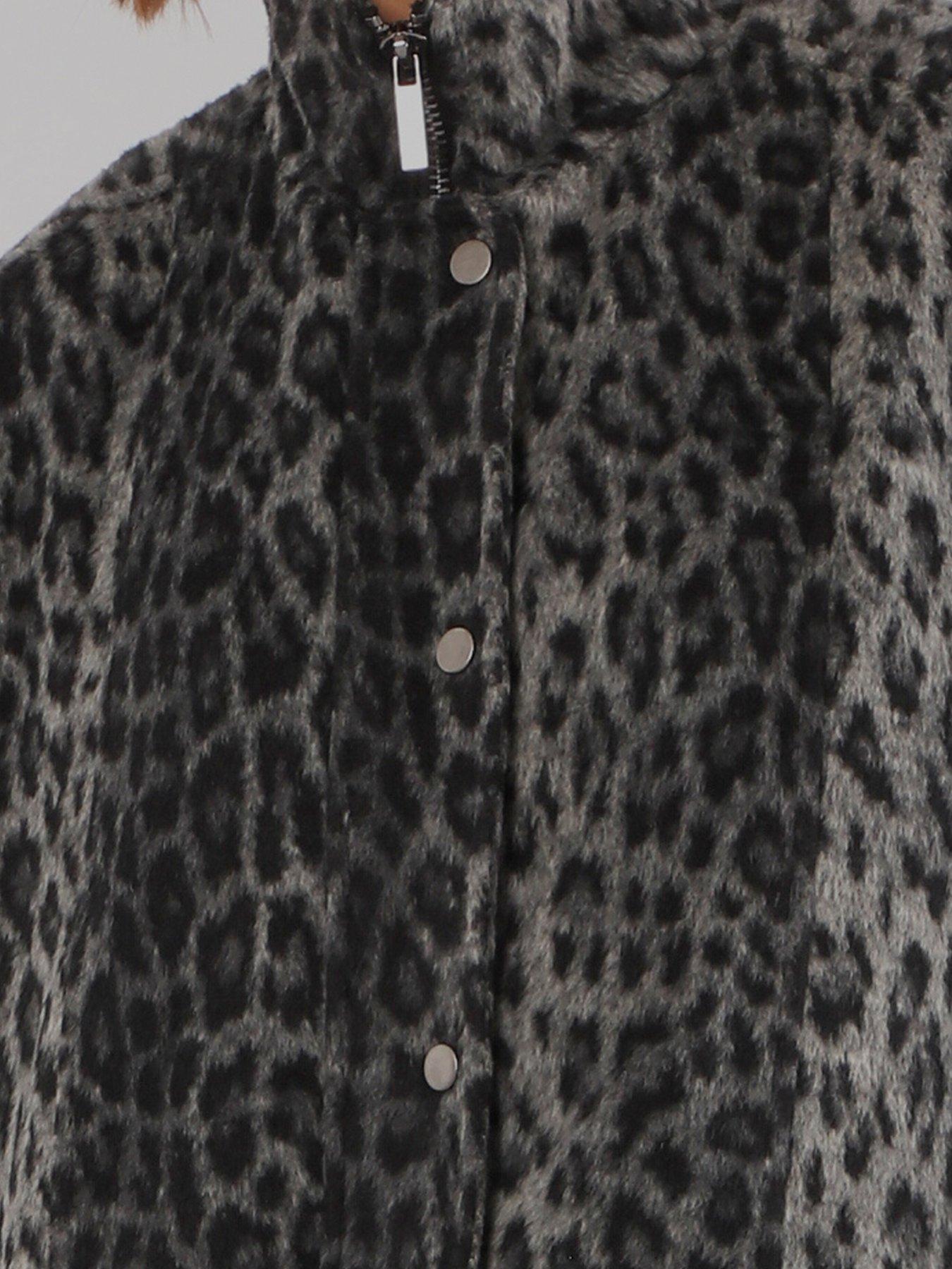 Image 6 of 7 of Religion Saturn Leopard Parka Winter Coat With Stand-up Collar