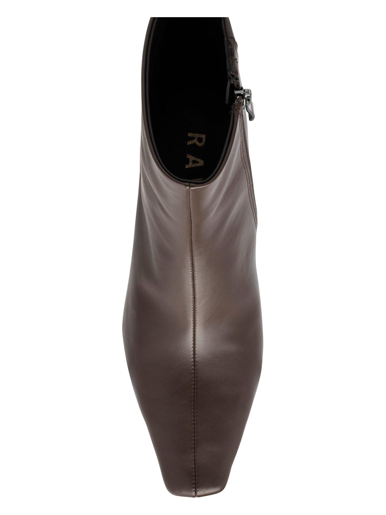 Image 4 of 4 of Ravel Staley Square Toe Zip Ankle Boot - Brown Pu