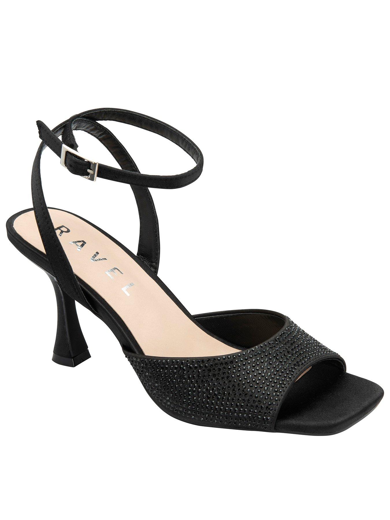 Ravel Holms Sparkle Square Toe Heeled Sandal - Black
