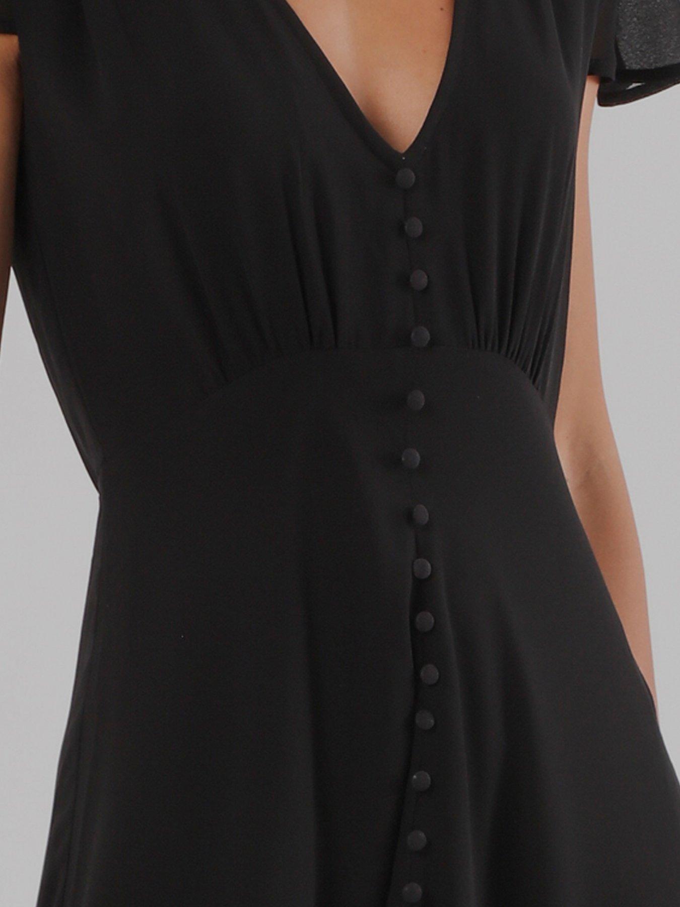 Image 5 of 7 of Religion Indium Maxi Dress With Cap Sleeves And Button Design Feature