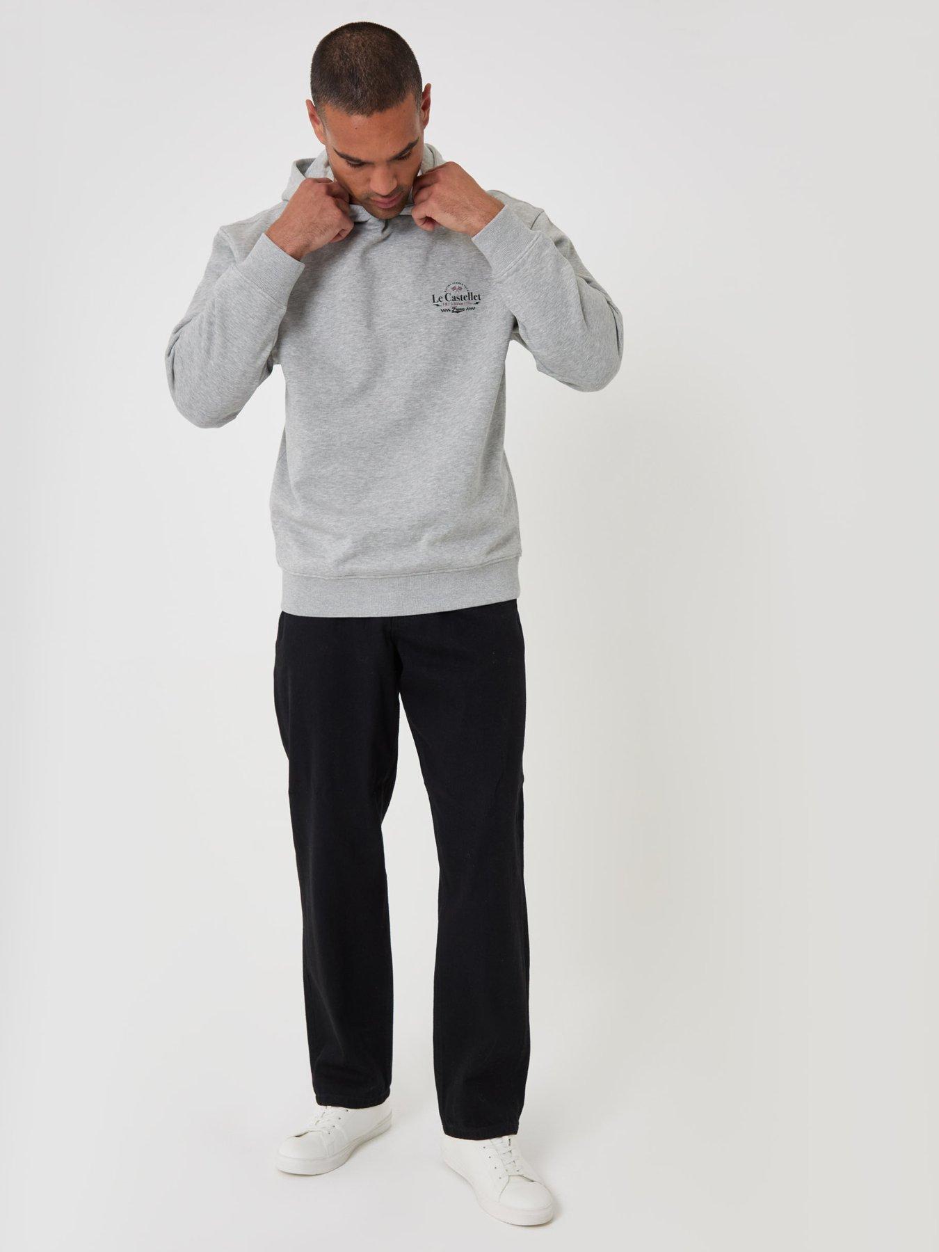Image 3 of 4 of Threadbare Relaxed Fit Le Castellet Graphic Print Hoodie In Grey Marl