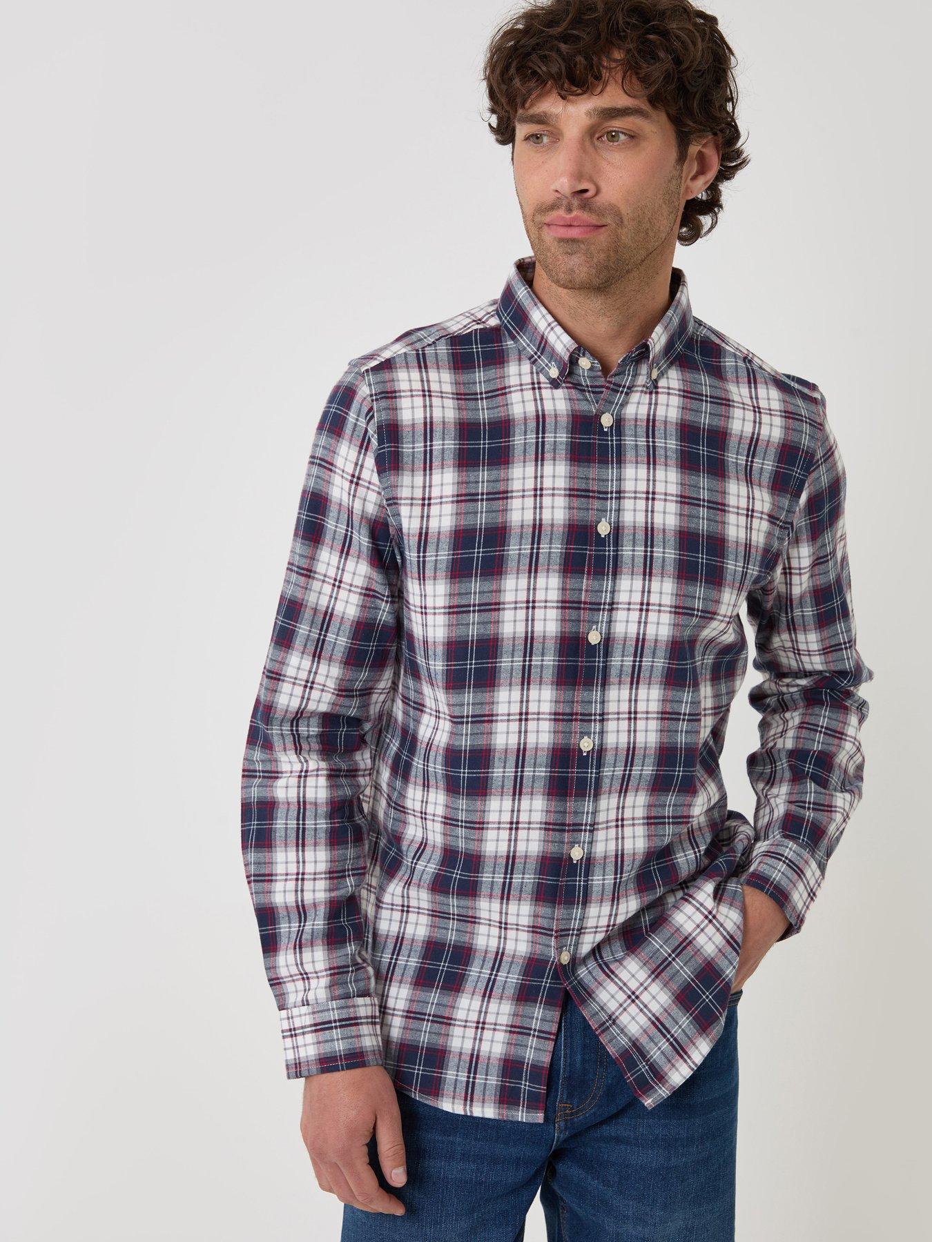 Image 1 of 4 of Threadbare Brushed Cotton Flannel Shirt In Navy Check