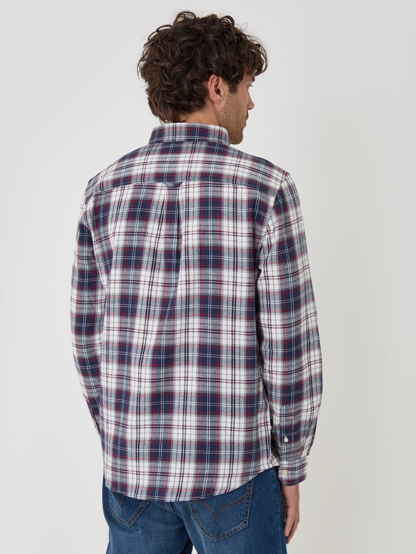 Image 2 of 4 of Threadbare Brushed Cotton Flannel Shirt In Navy Check