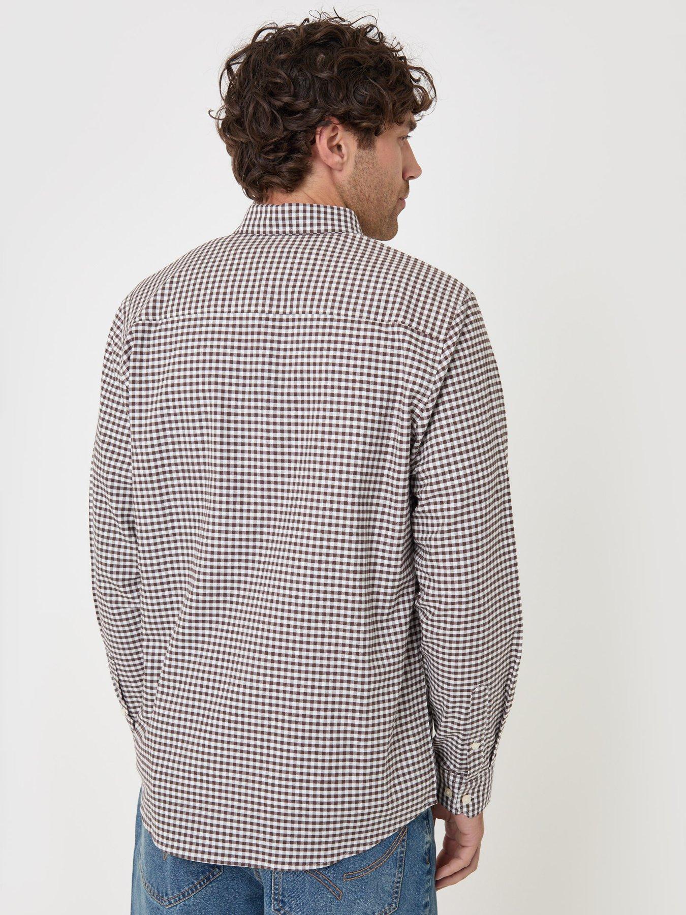 Image 2 of 5 of Threadbare Regular Fit Cotton Oxford Shirt In Brown Check