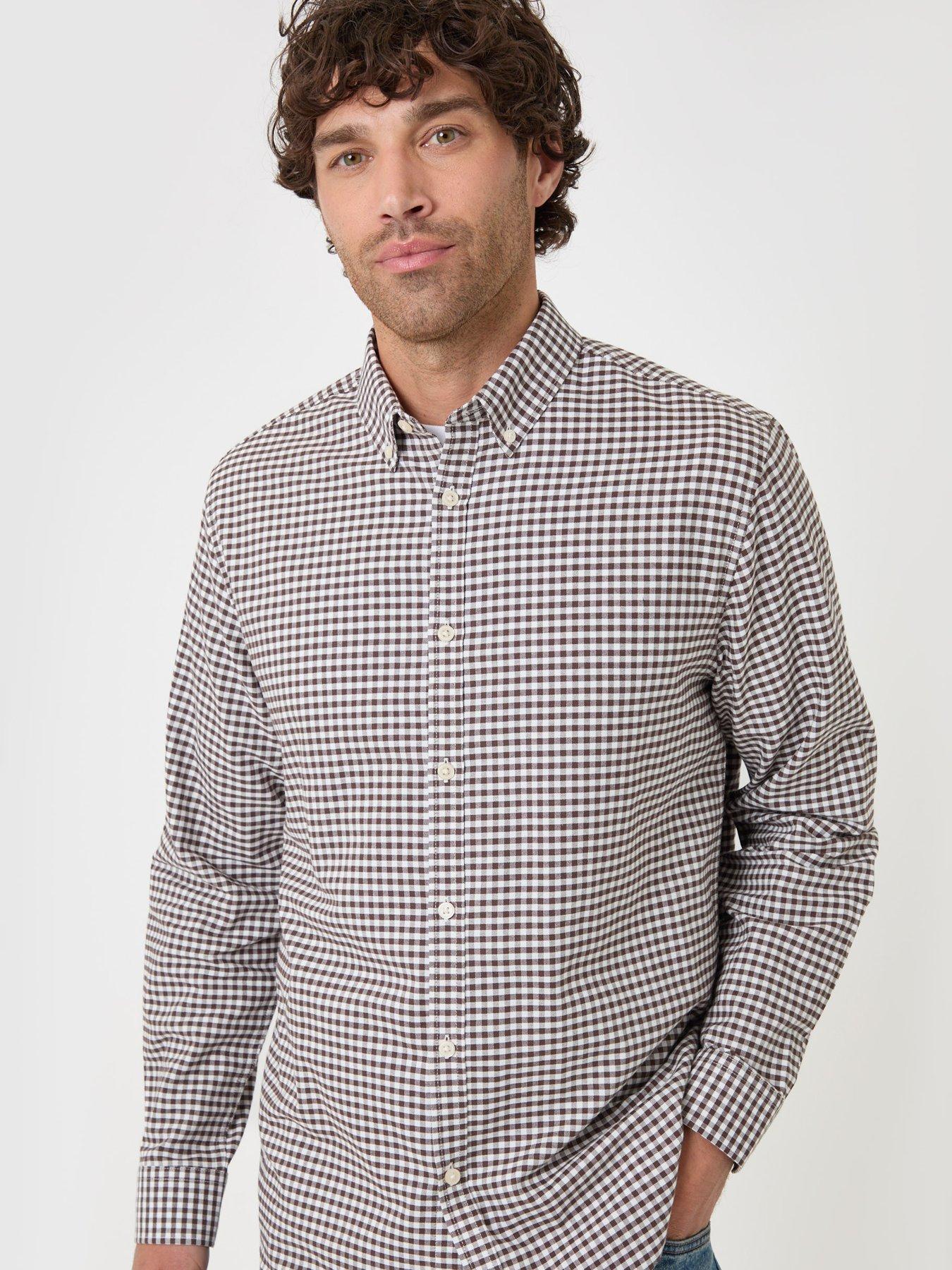 Image 5 of 5 of Threadbare Regular Fit Cotton Oxford Shirt In Brown Check