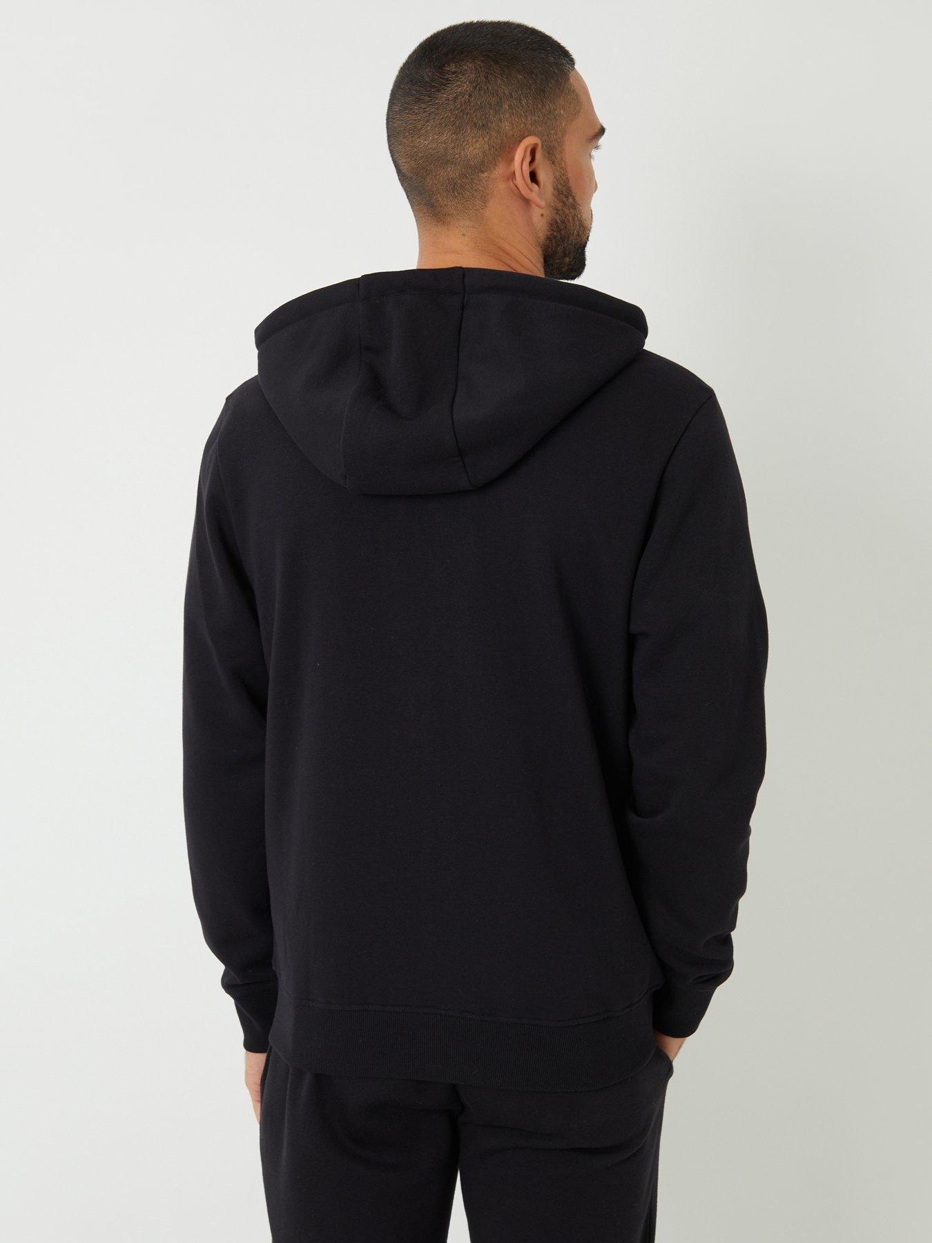 Image 2 of 4 of Threadbare Cotton Rich Zip Through Hoodie In Black