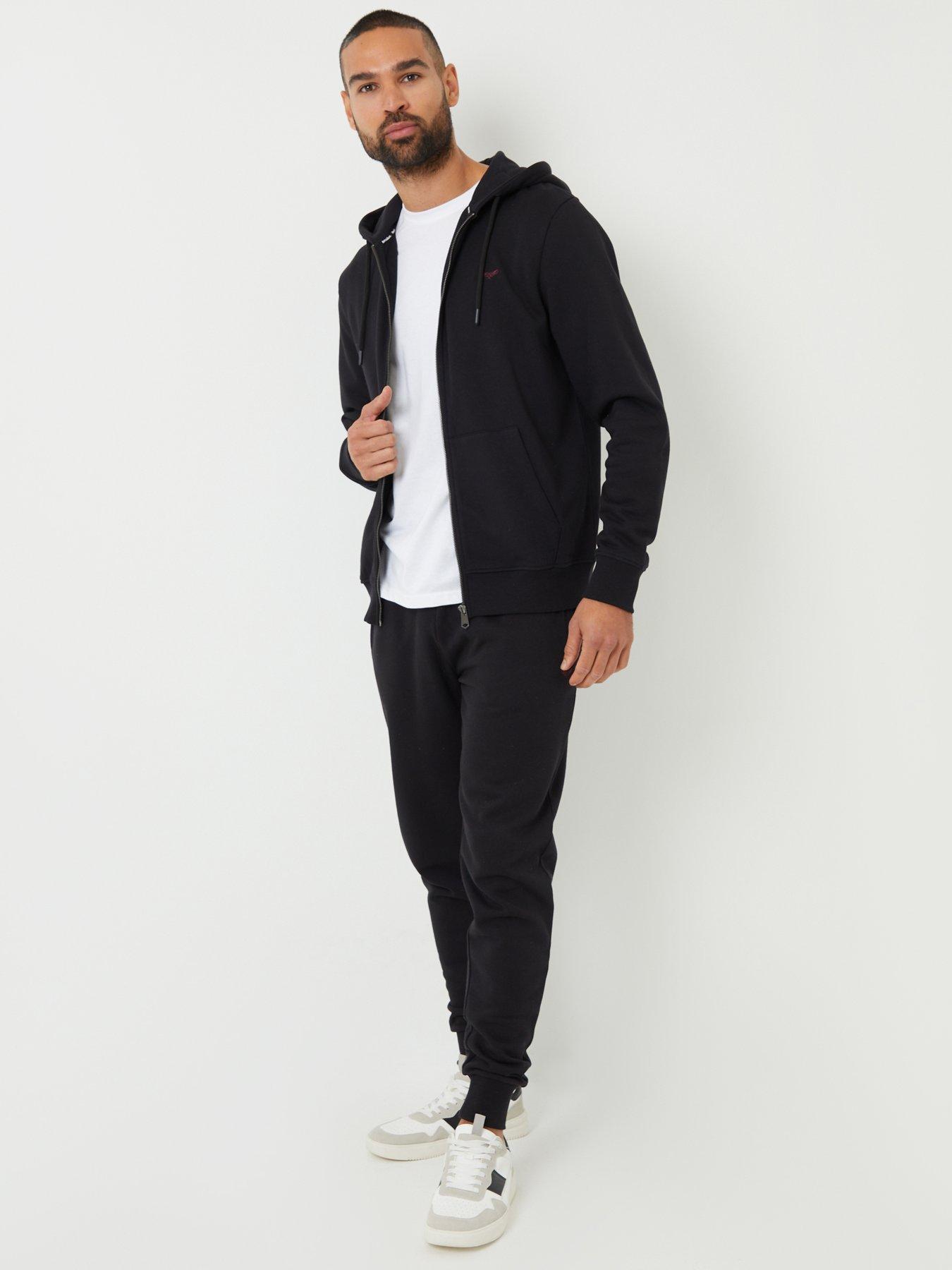 Image 3 of 4 of Threadbare Cotton Rich Zip Through Hoodie In Black