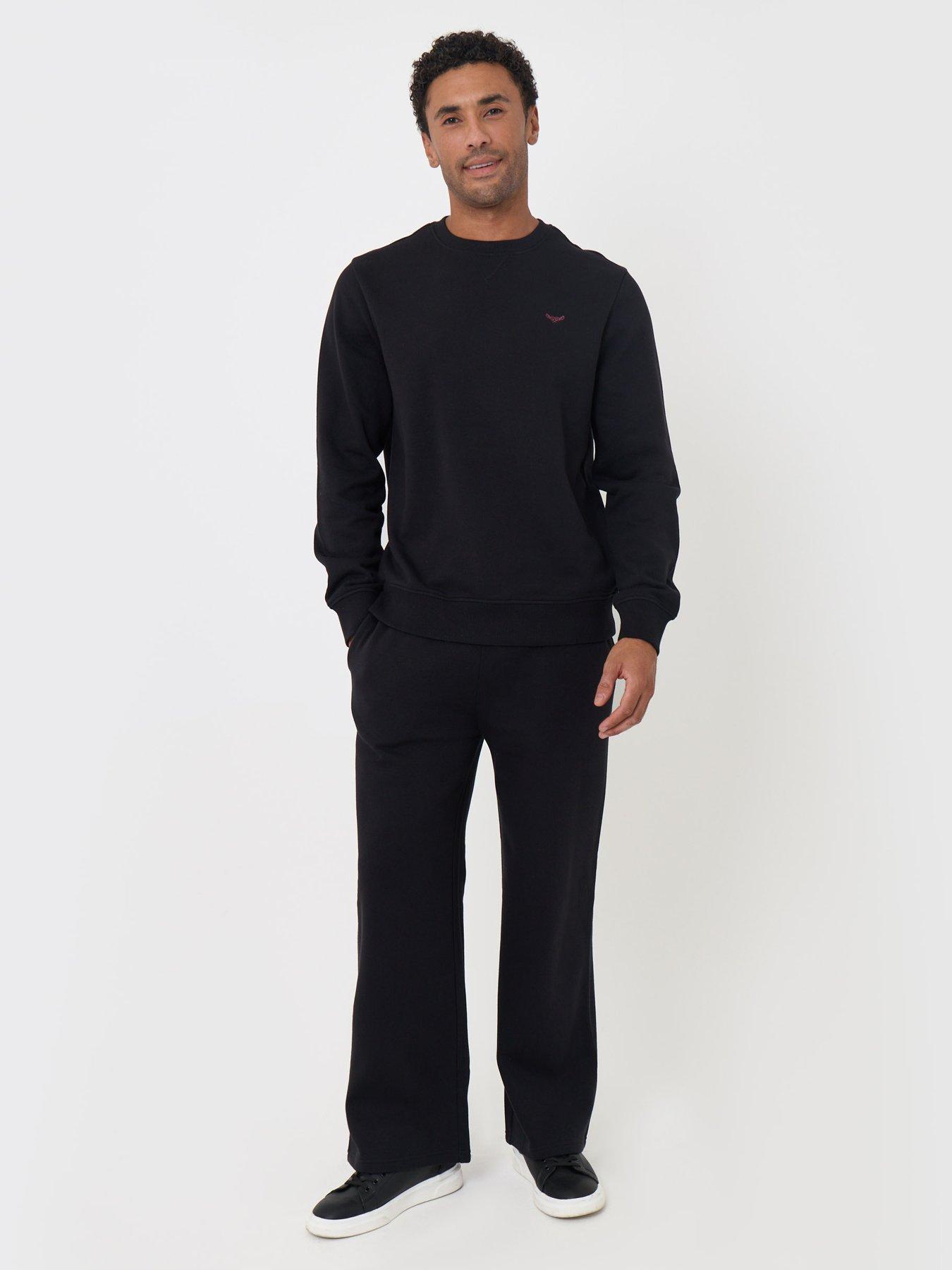 Image 3 of 4 of Threadbare Cotton Rich Crew Neck Sweatshirt In Black