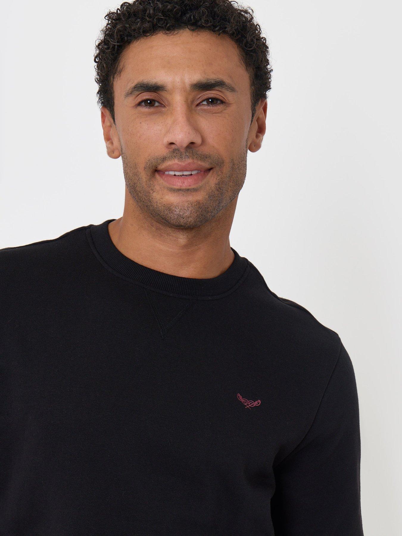 Image 4 of 4 of Threadbare Cotton Rich Crew Neck Sweatshirt In Black