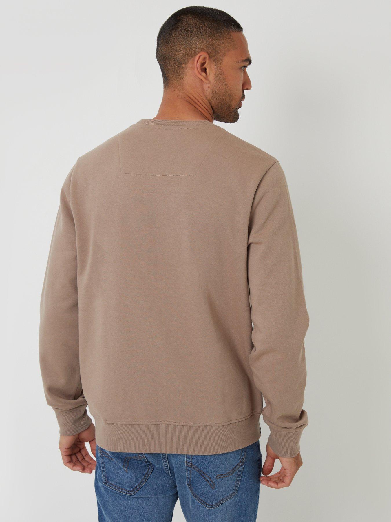 Image 2 of 4 of Threadbare Cotton Rich Crew Neck Sweatshirt In Mushroom Brown