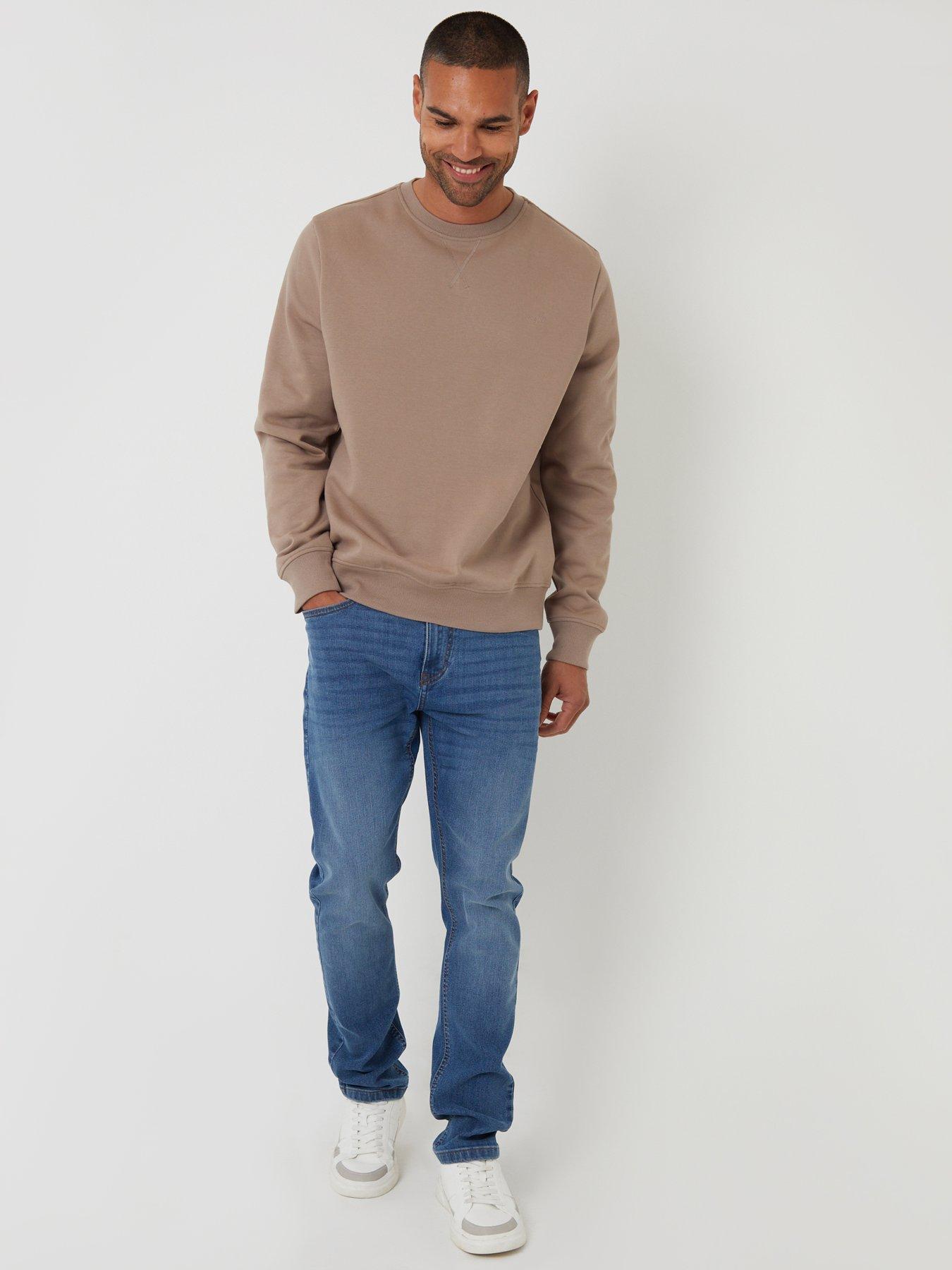 Image 3 of 4 of Threadbare Cotton Rich Crew Neck Sweatshirt In Mushroom Brown