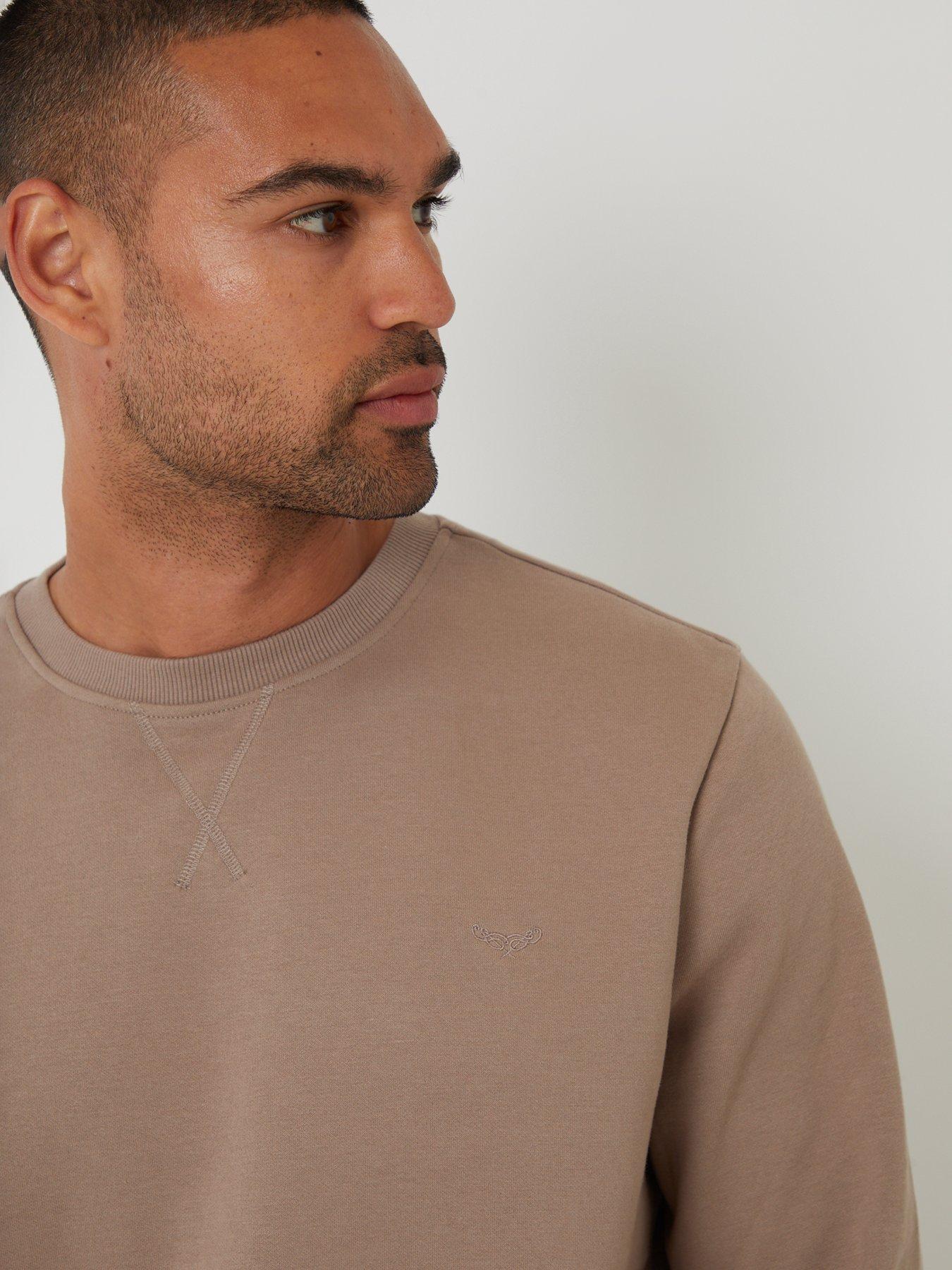Image 4 of 4 of Threadbare Cotton Rich Crew Neck Sweatshirt In Mushroom Brown