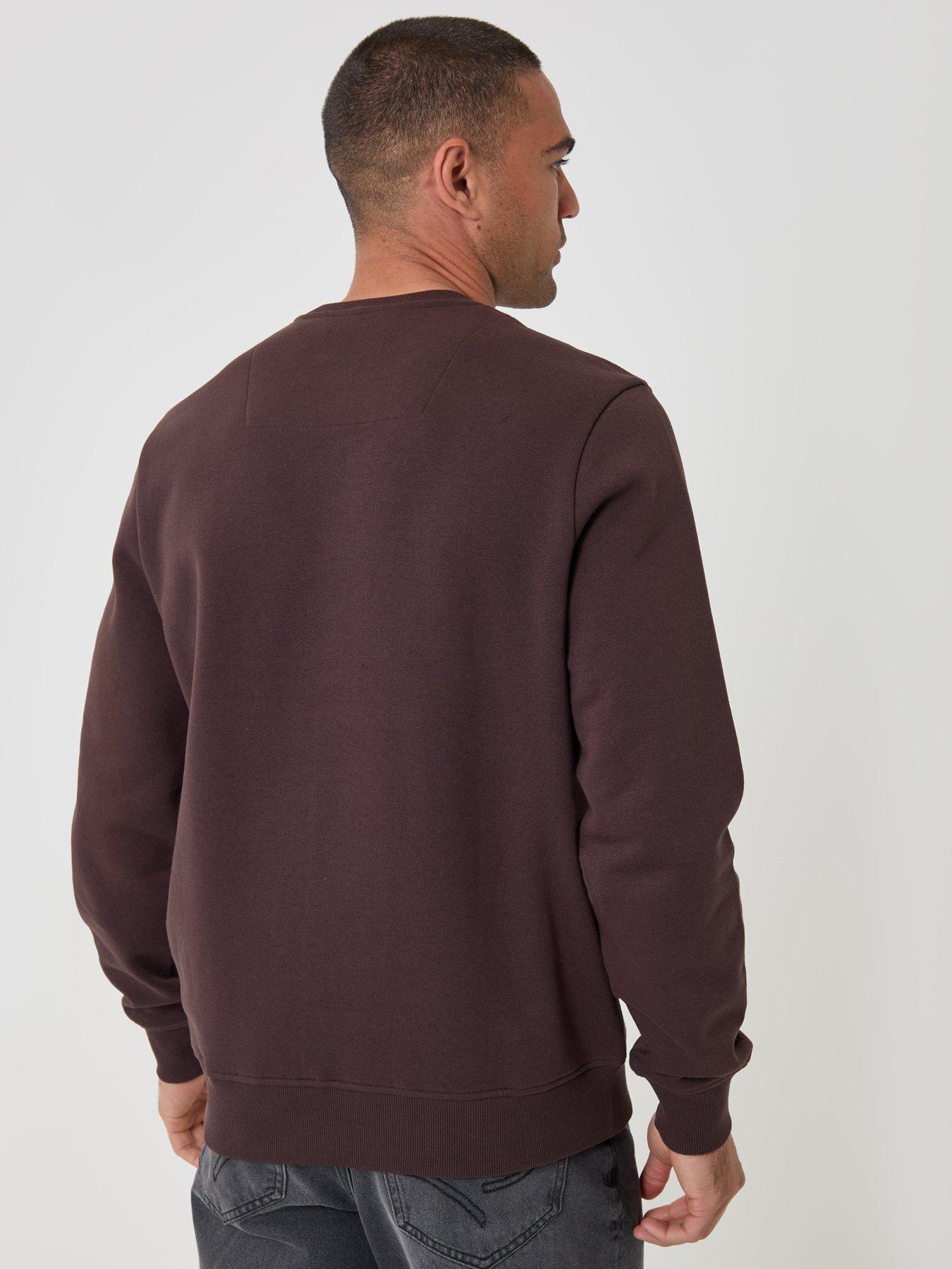 Image 2 of 4 of Threadbare Cotton Rich Crew Neck Sweatshirt In Brown