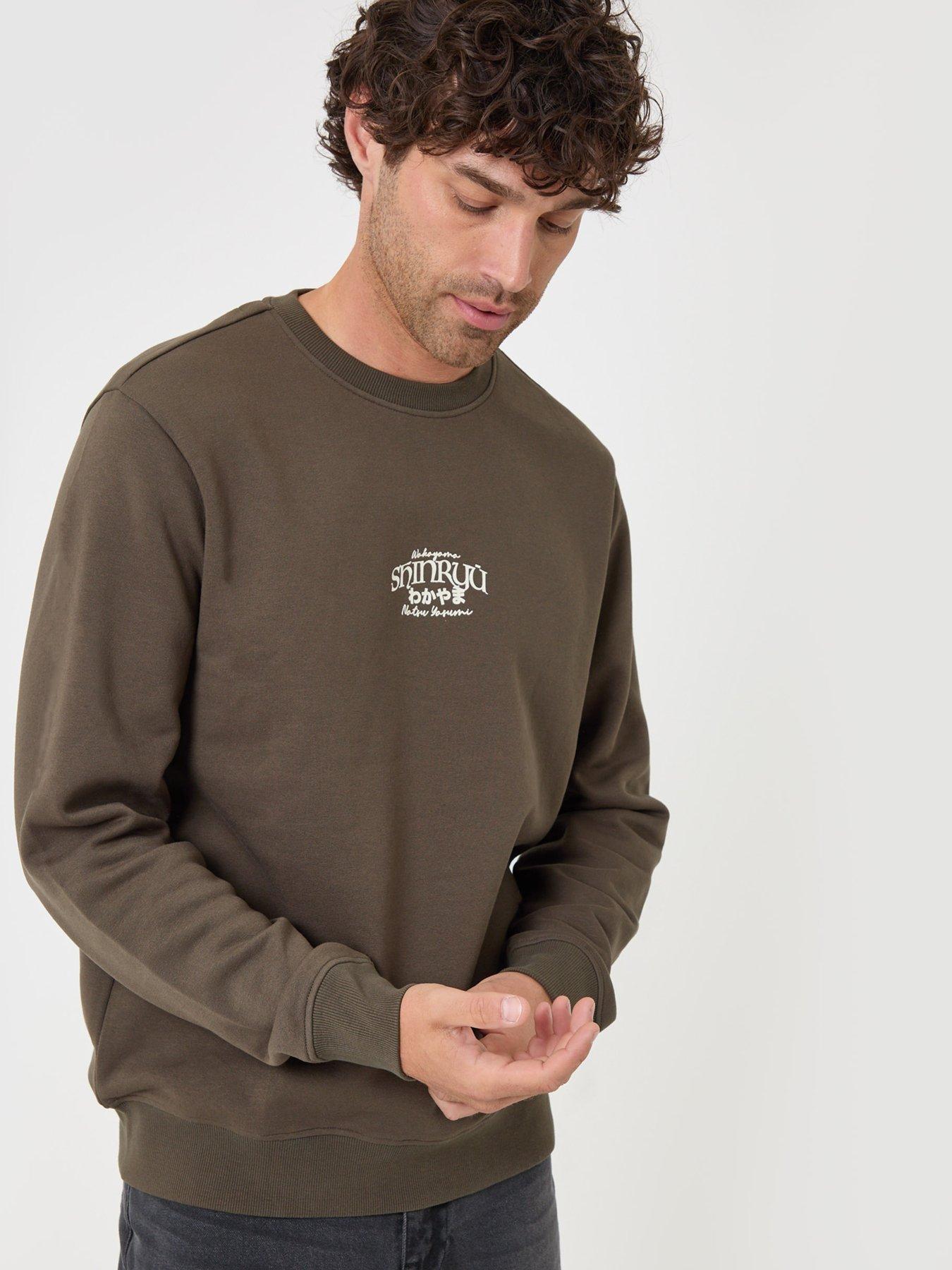 Image 2 of 4 of Threadbare Mens Shinryu Graphic Fleece Sweatshirt - Green