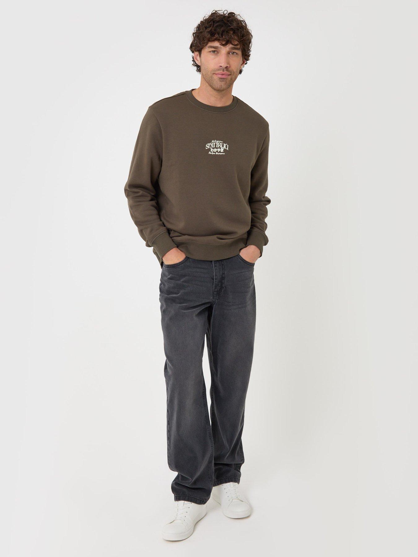 Image 3 of 4 of Threadbare Mens Shinryu Graphic Fleece Sweatshirt - Green
