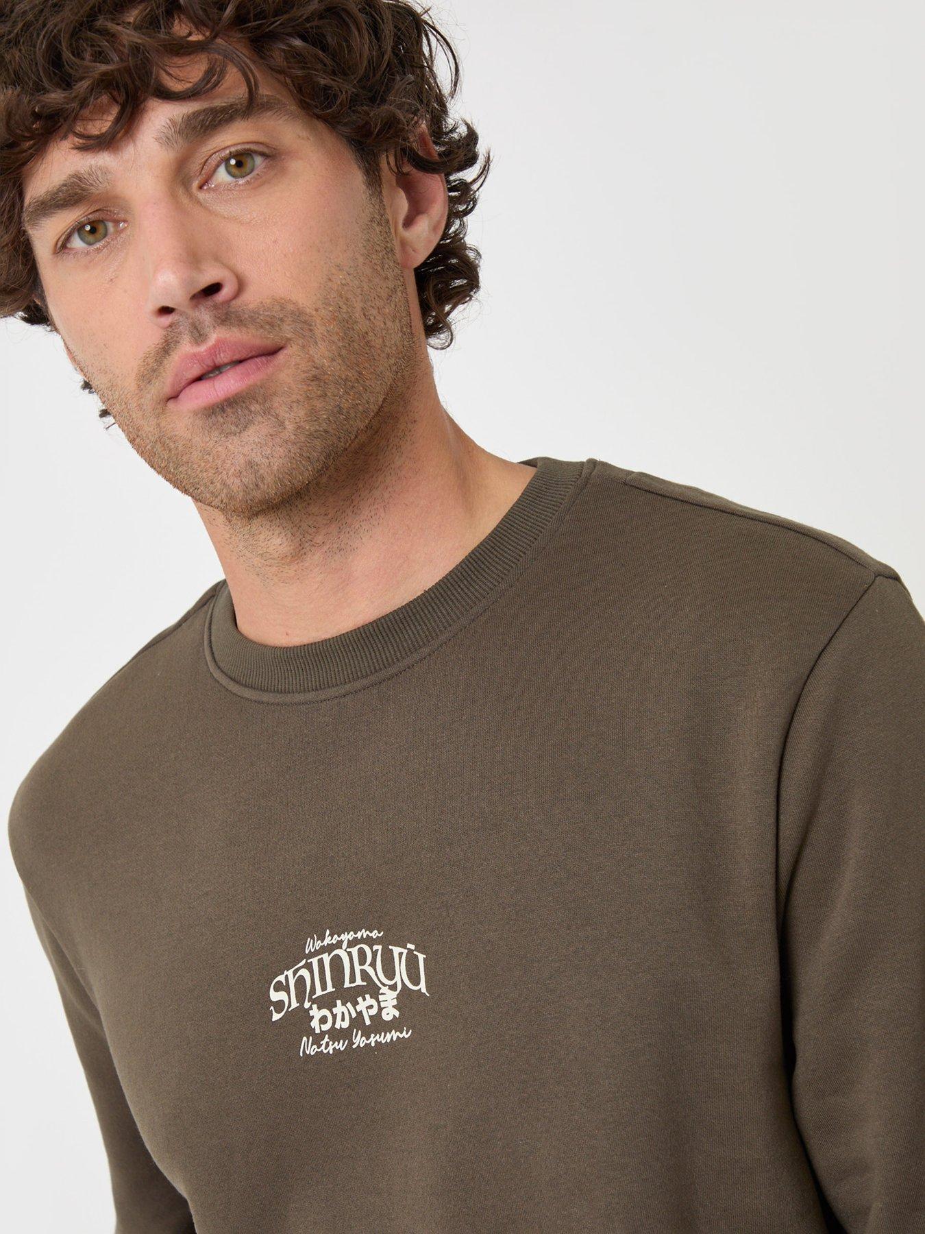 Image 4 of 4 of Threadbare Mens Shinryu Graphic Fleece Sweatshirt - Green