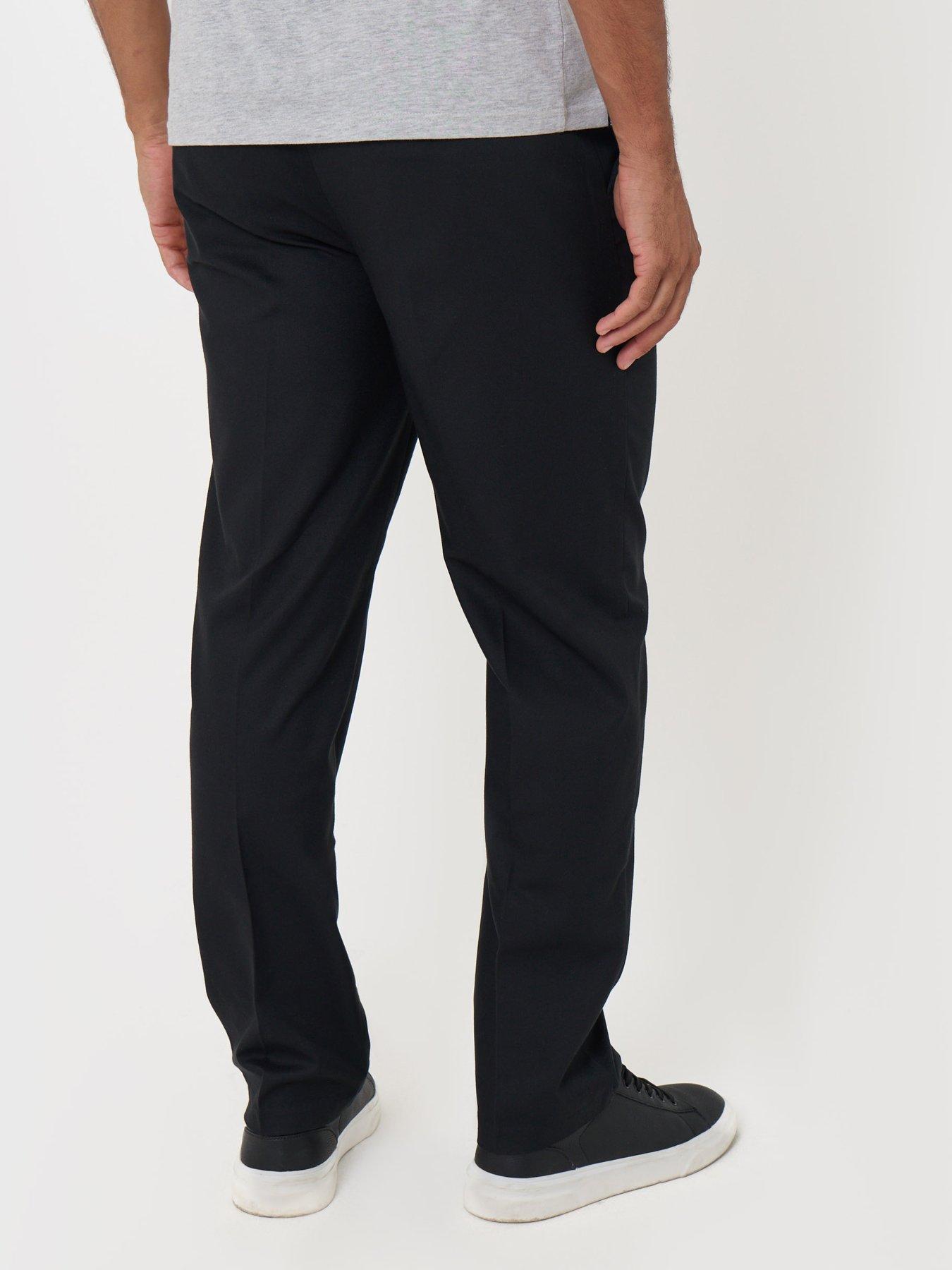 Image 2 of 4 of Threadbare Mens Straight Fit Stretch Trousers - Black