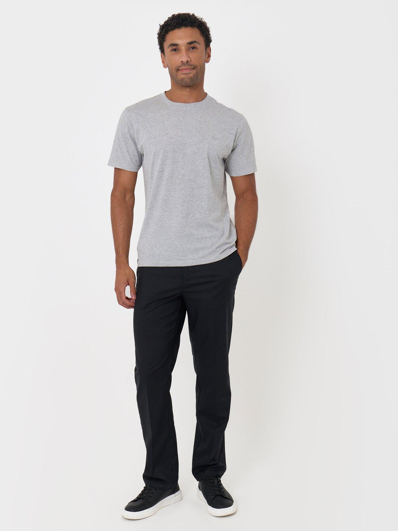 Image 3 of 4 of Threadbare Mens Straight Fit Stretch Trousers - Black