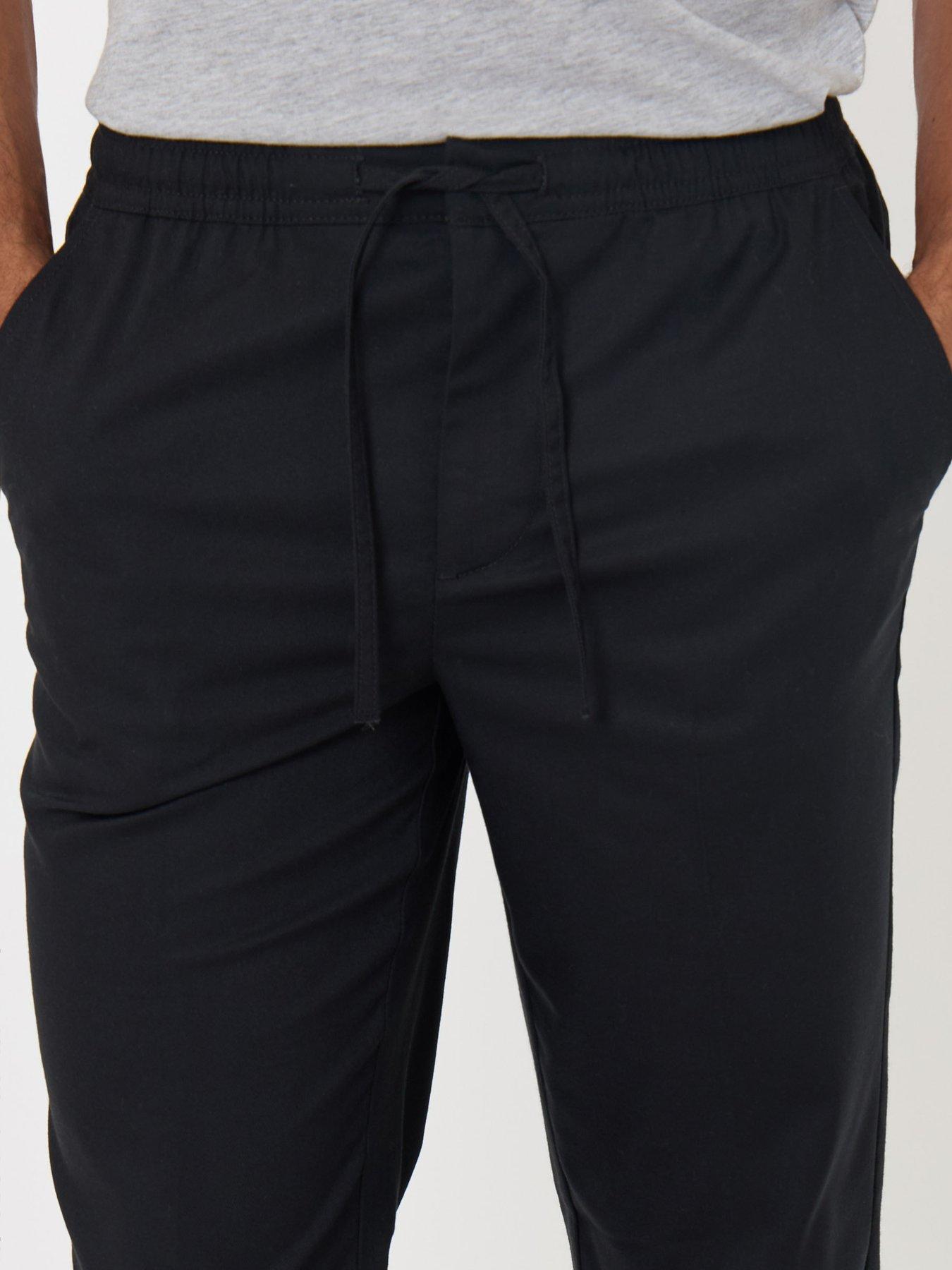 Image 4 of 4 of Threadbare Mens Straight Fit Stretch Trousers - Black