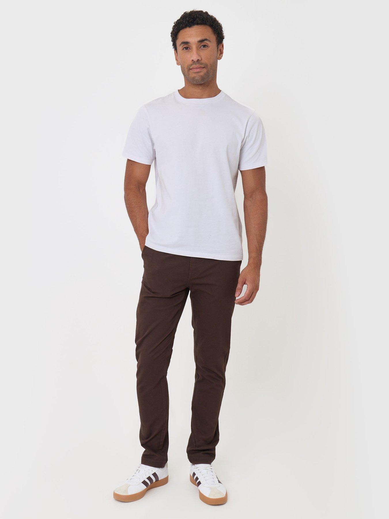 Image 3 of 4 of Threadbare Slim Fit Cargo Trousers In Brown