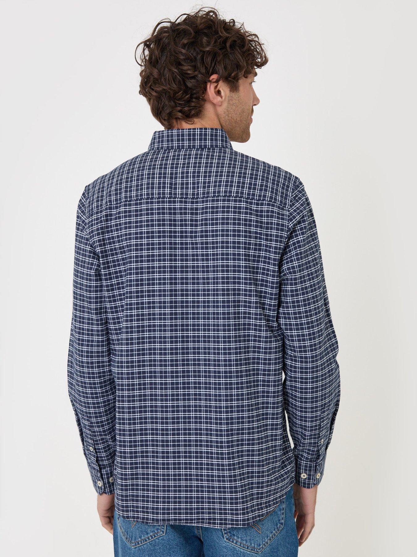 Image 2 of 4 of Threadbare Regular Fit Cotton Oxford Shirt In Navy Check