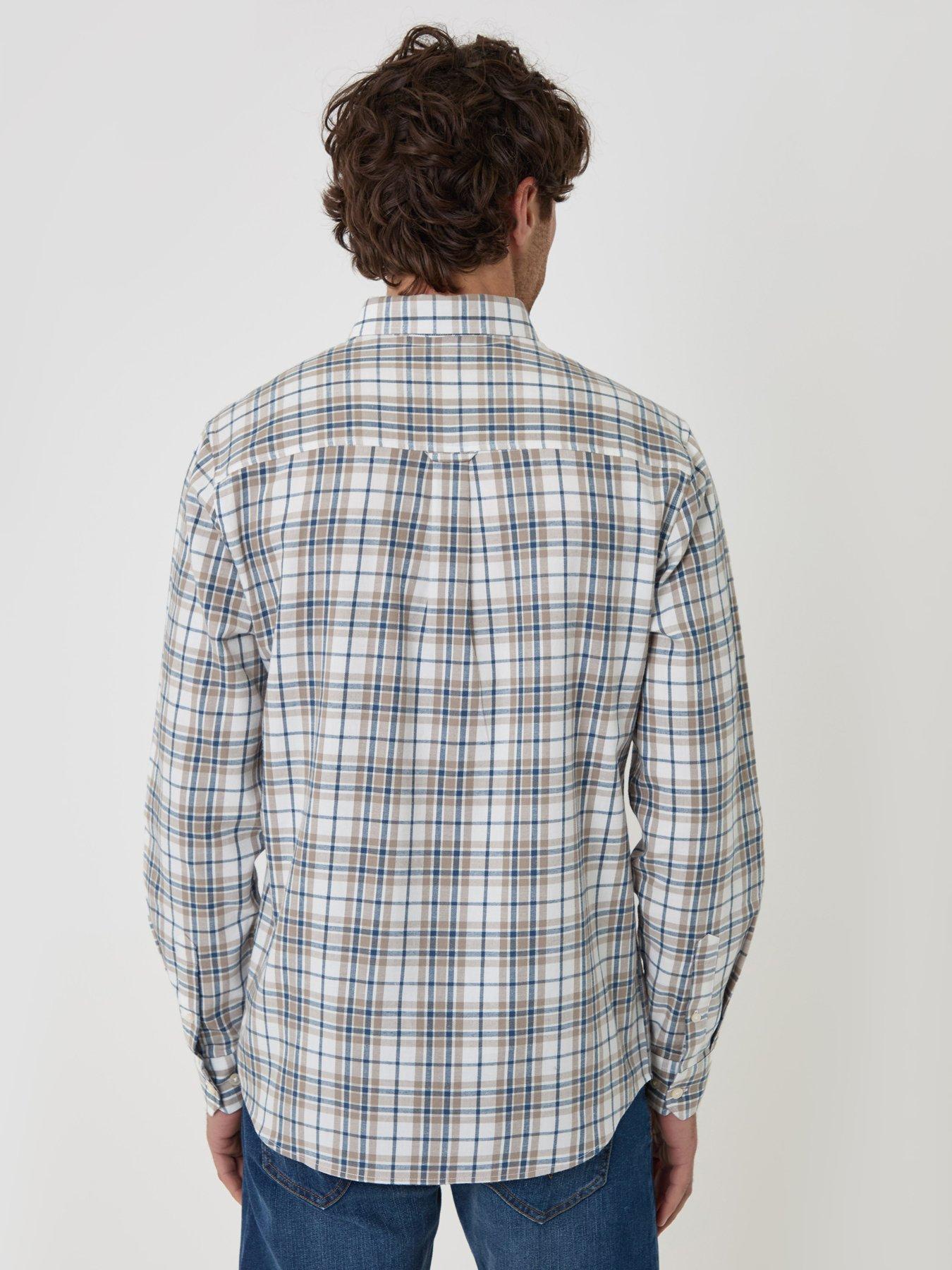 Image 2 of 4 of Threadbare Brushed Cotton Flannel Shirt In Cream Check
