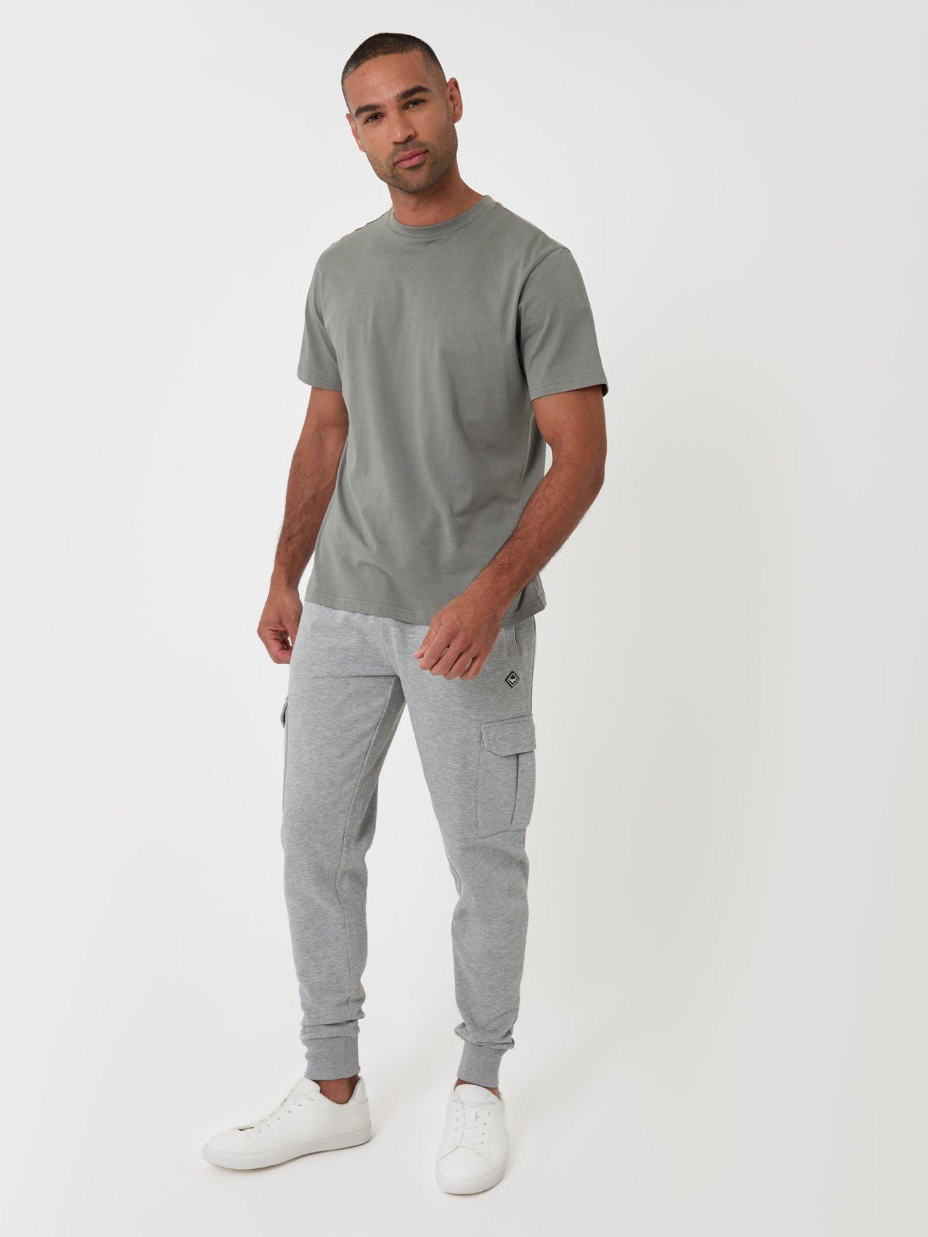 Image 3 of 4 of Threadbare Mens Regular Fit Cargo Brushback Jogging Bottoms - Grey