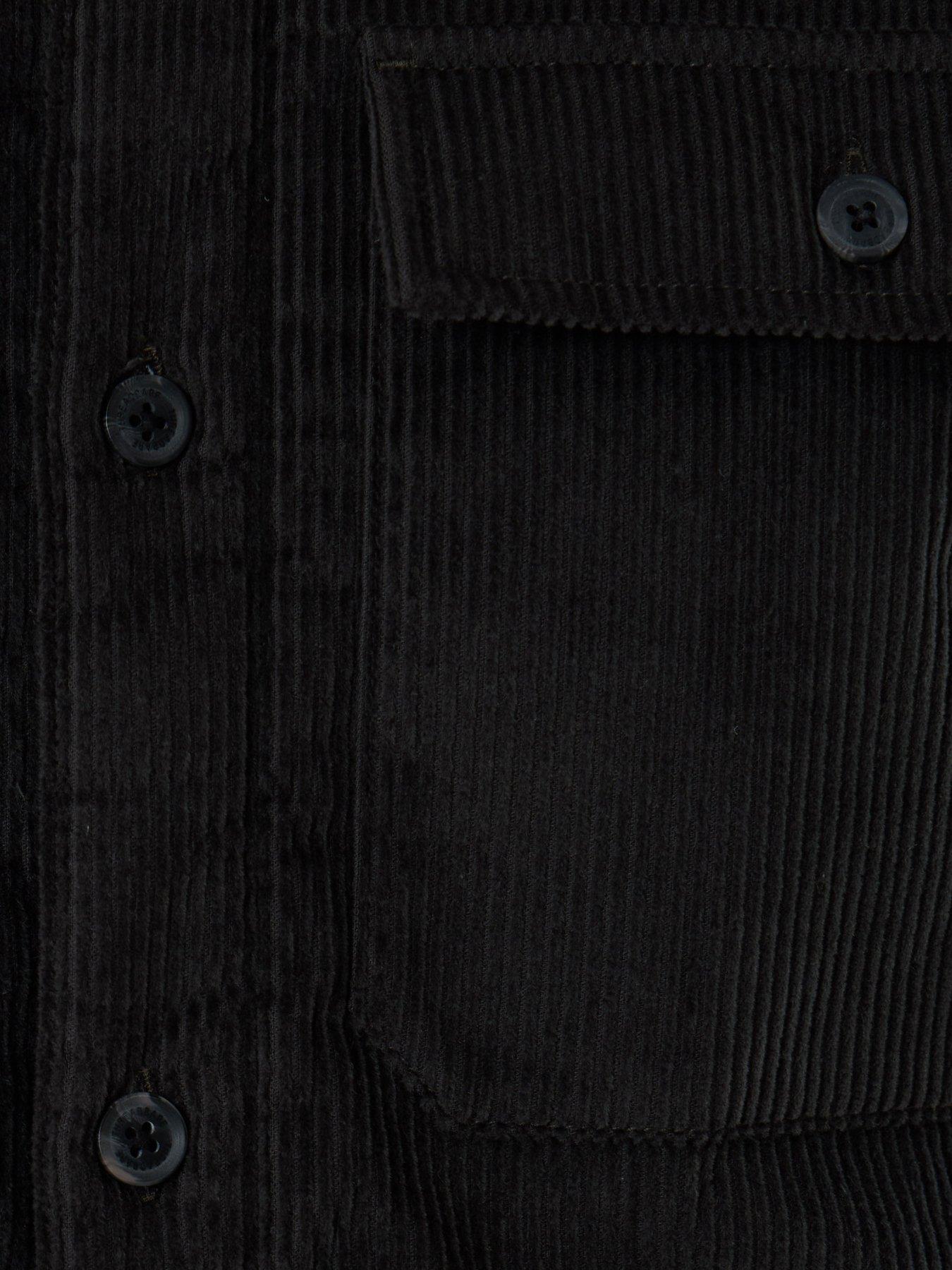 Image 6 of 6 of Threadbare Mens Borg Lined Corduroy Shacket - Black