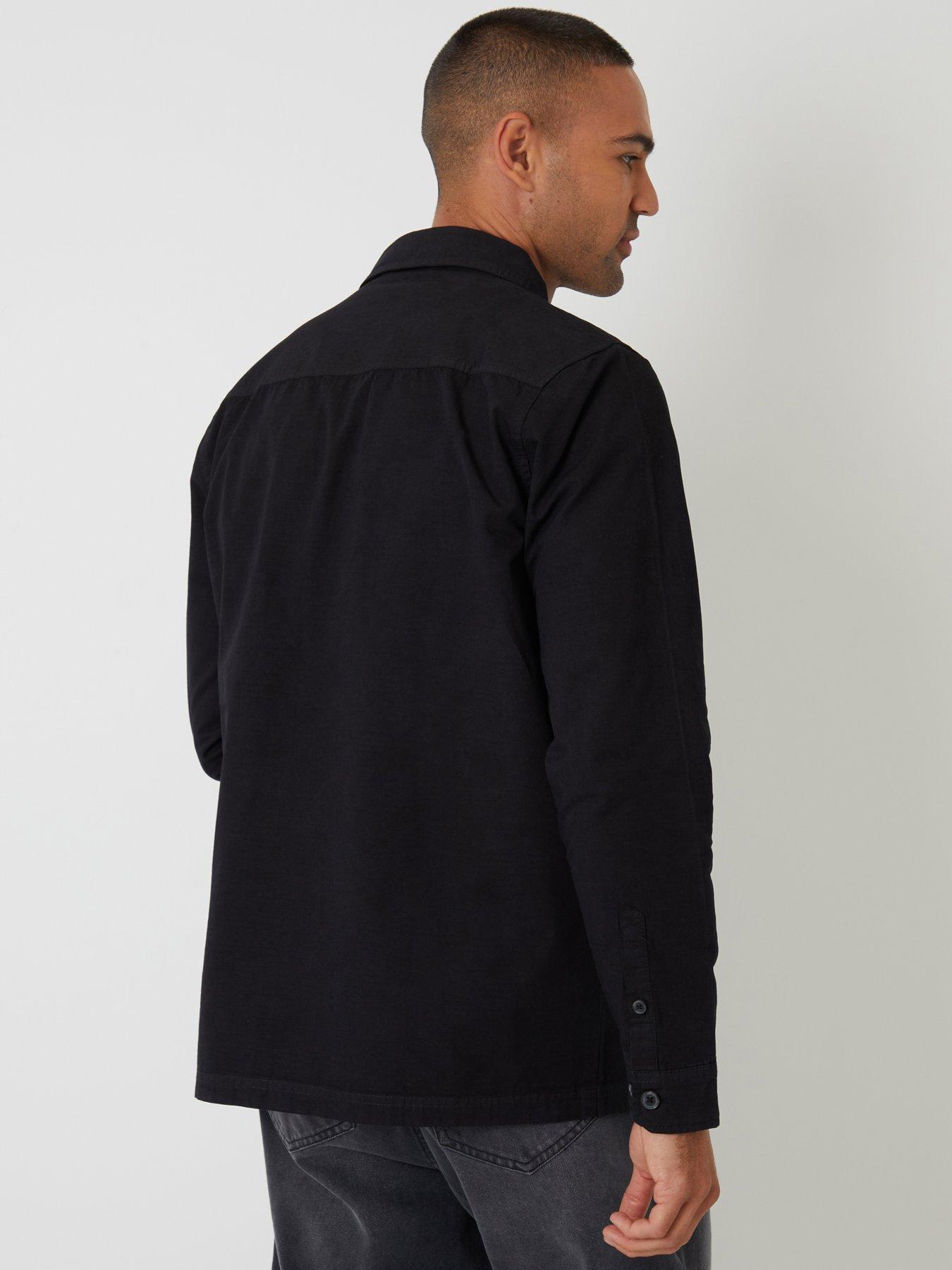 Image 2 of 4 of Threadbare Lightweight Cotton Shacket In Black