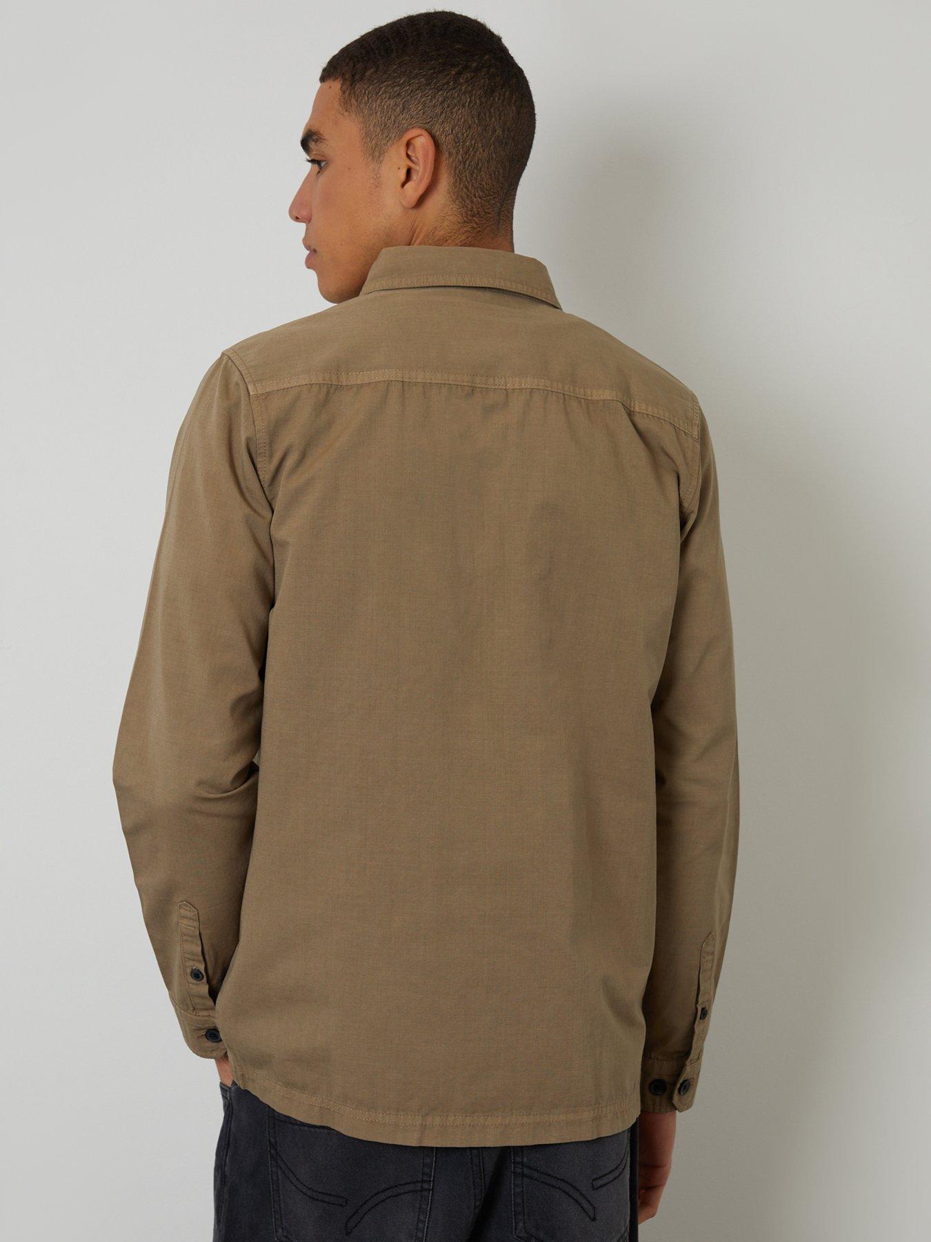 Image 2 of 5 of Threadbare Lightweight Cotton Shacket In Taupe