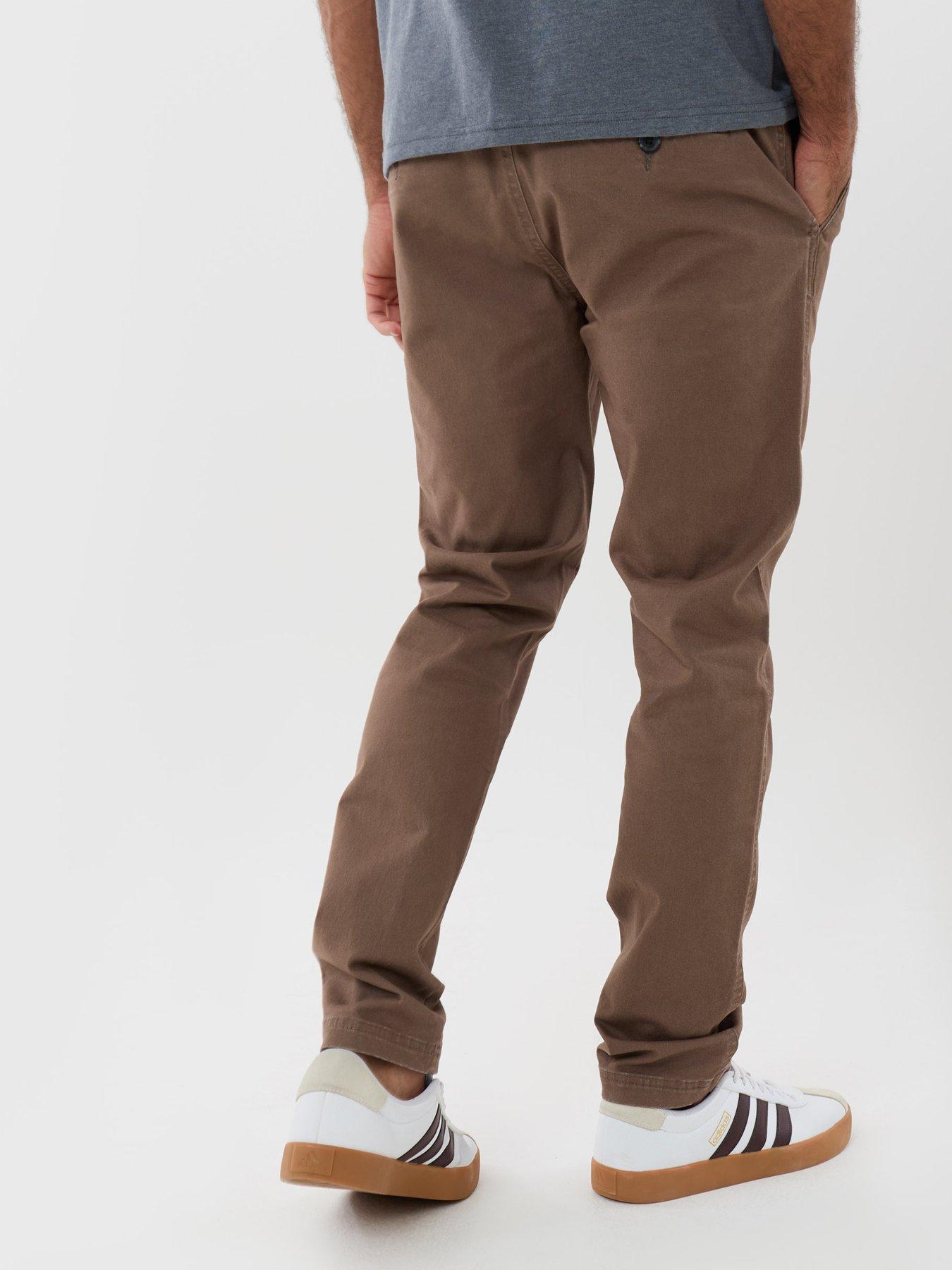 Image 2 of 4 of Threadbare Mens Slim Fit Stretch Cargo Trousers - Mushroom Brown