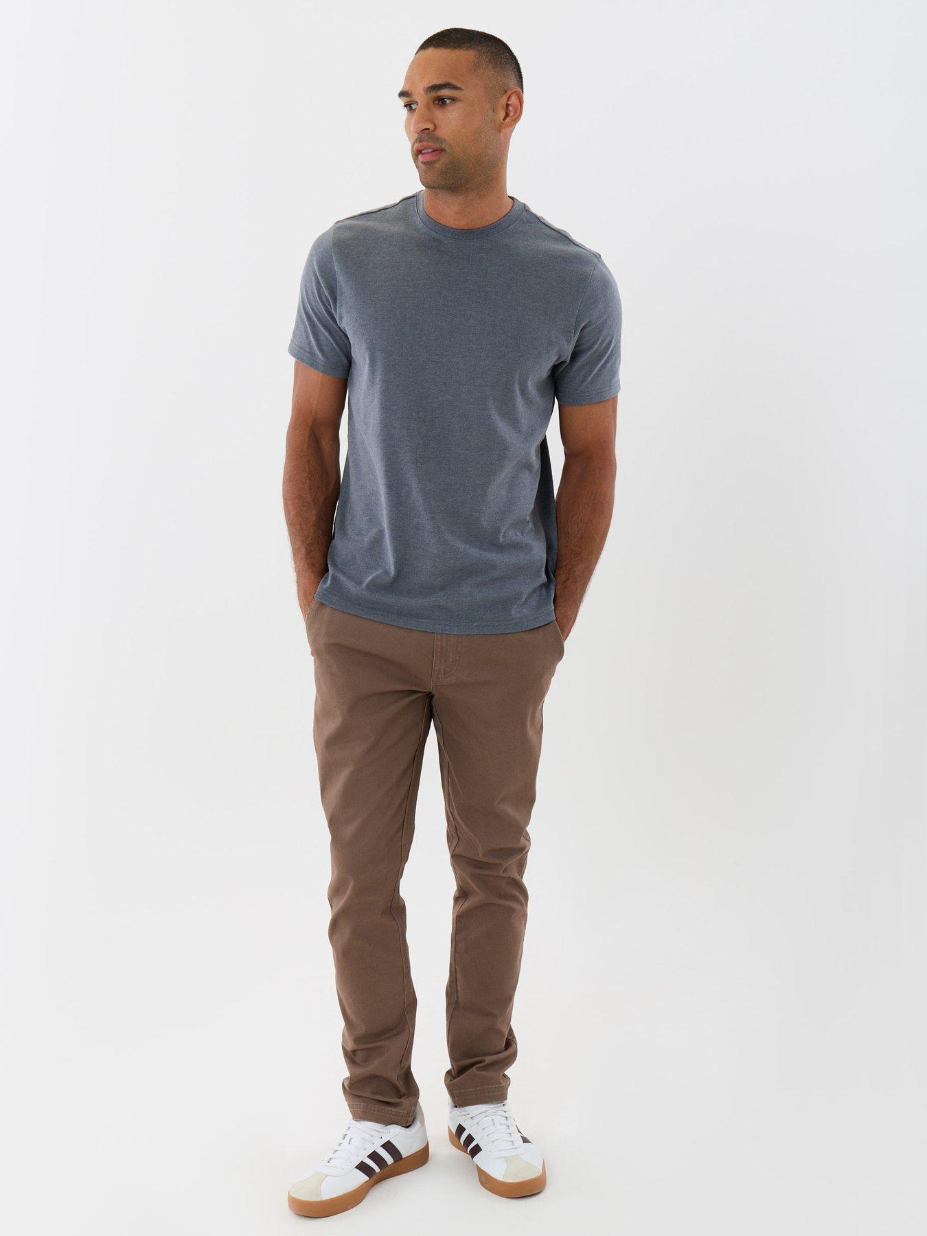 Image 3 of 4 of Threadbare Mens Slim Fit Stretch Cargo Trousers - Mushroom Brown
