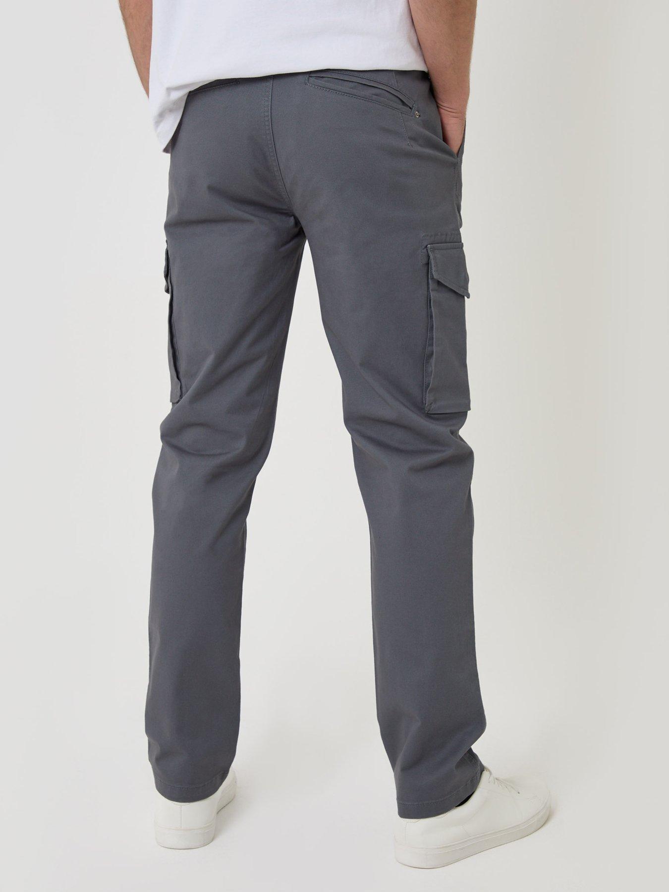 Image 2 of 4 of Threadbare Mens Slim Fit Cargo Stretch Trousers - Dark Grey