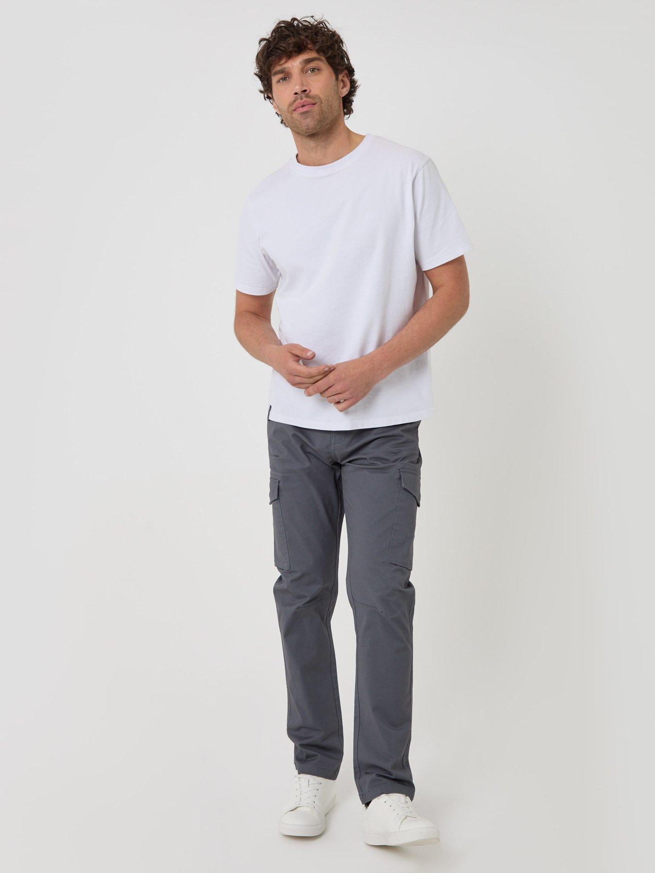 Image 3 of 4 of Threadbare Mens Slim Fit Cargo Stretch Trousers - Dark Grey