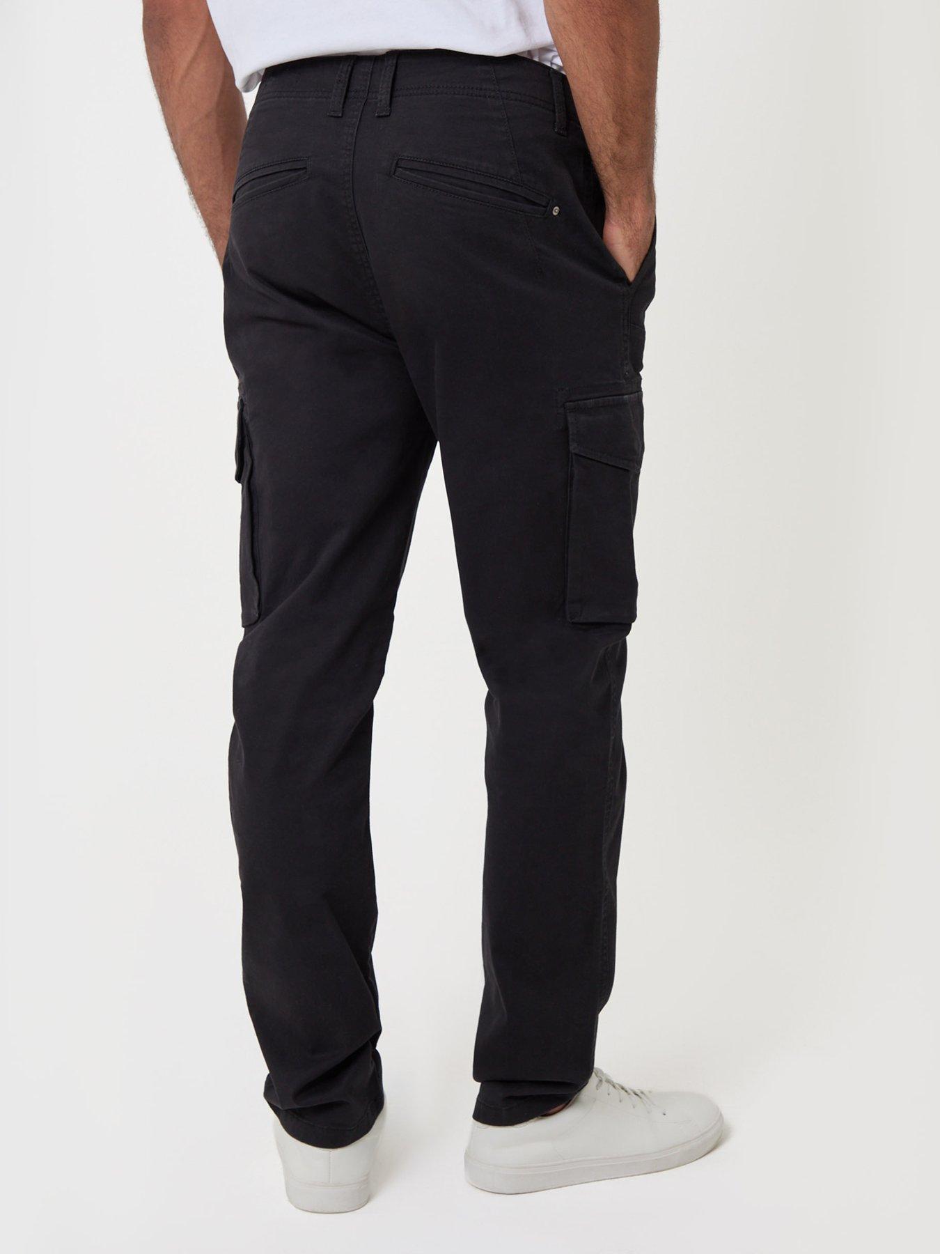 Image 2 of 5 of Threadbare Mens Slim Fit Stretch Cargo Trousers - Black