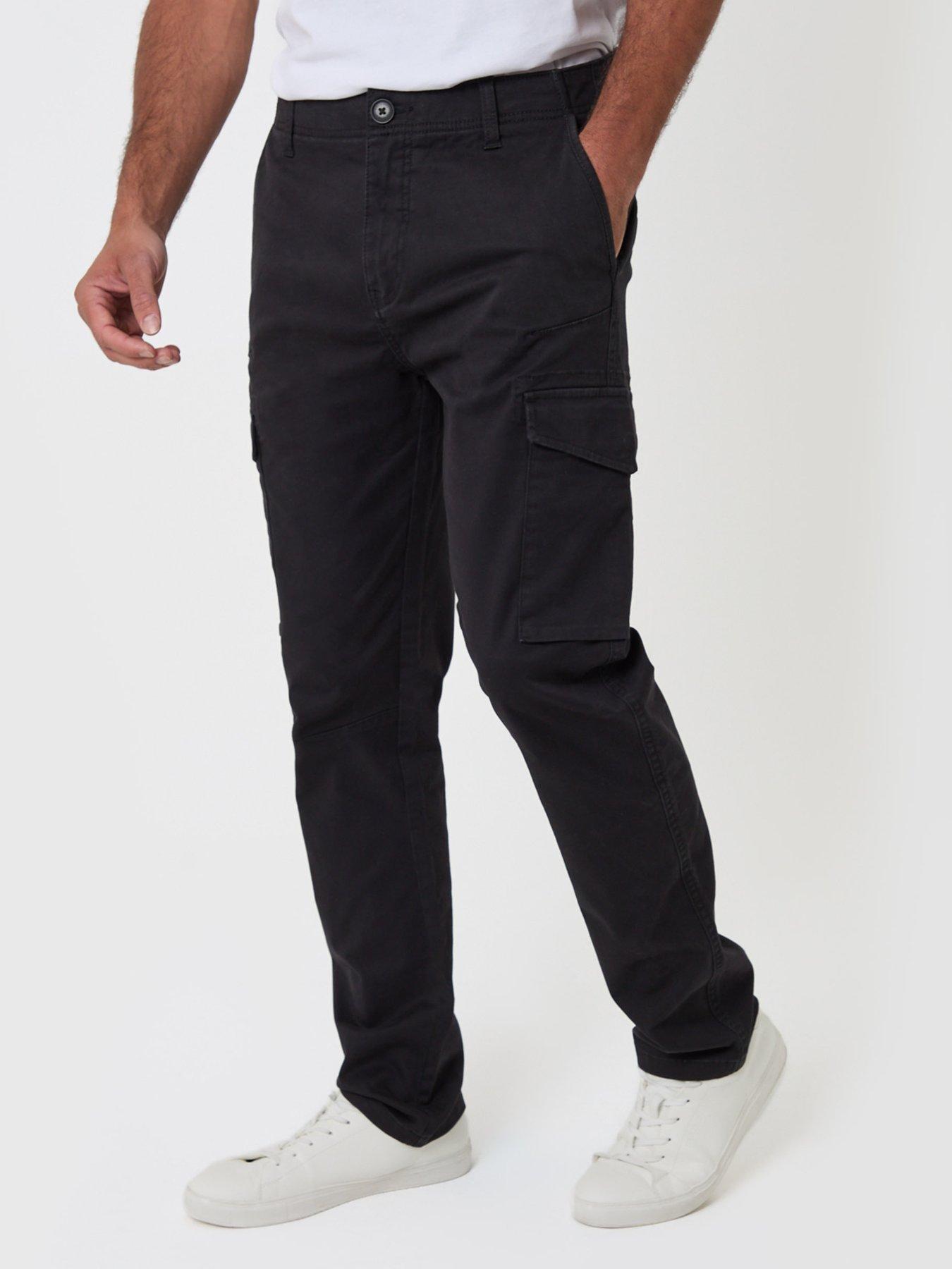 Image 5 of 5 of Threadbare Mens Slim Fit Stretch Cargo Trousers - Black