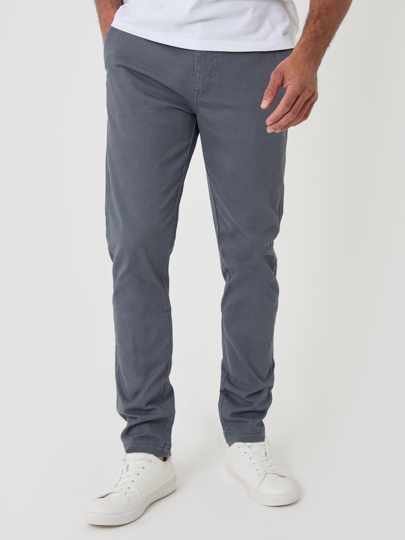 Image 1 of 5 of Threadbare Mens Slim Fit Stretch Cargo Trousers - Grey